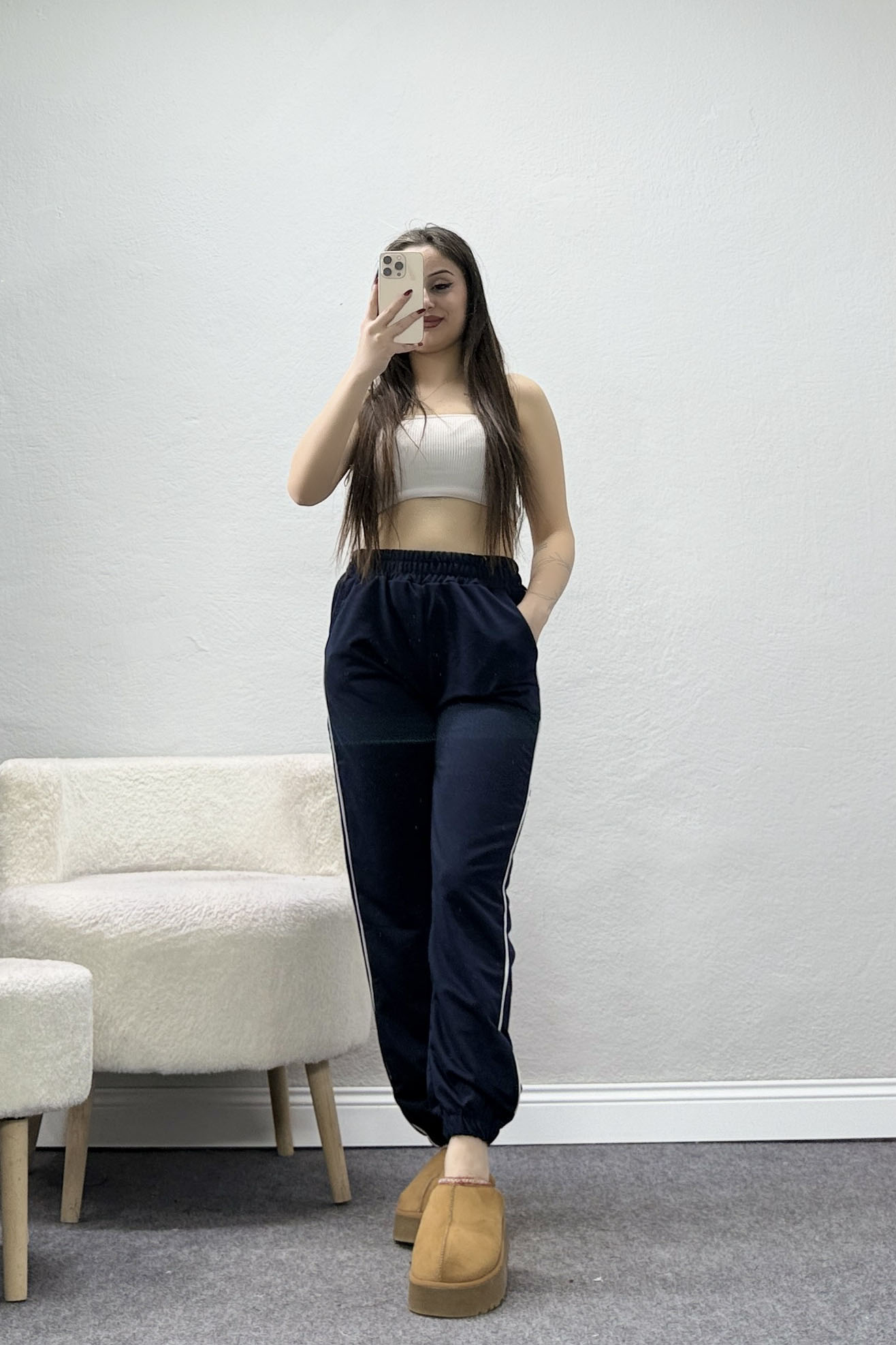 2 İplik Biyeli Eşofman Altı Lacivert - 30105.1878.