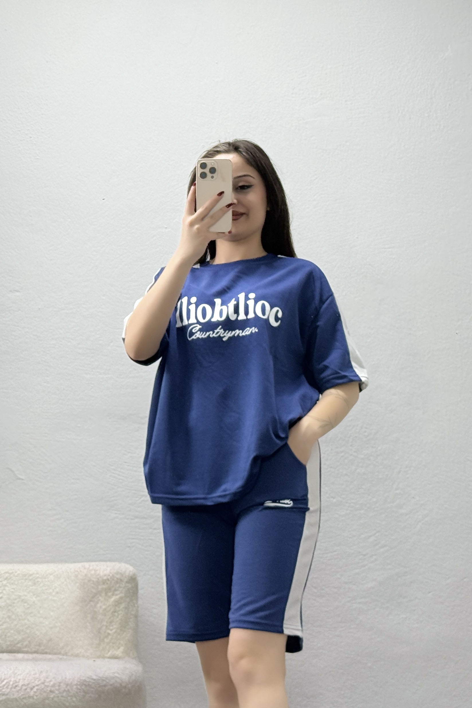 2 İplik Şortlu Eşofman Takımı İndigo - 52269.1005.