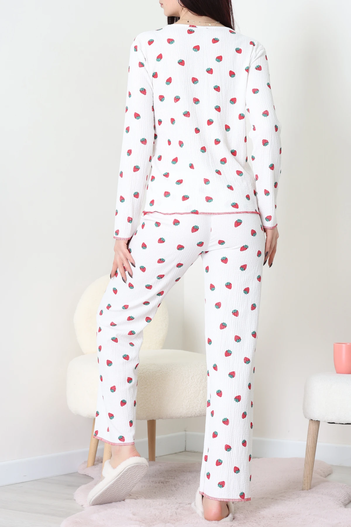 Baskılı Bürümcük Uzun Kol Takım Çilek - 124.1287.