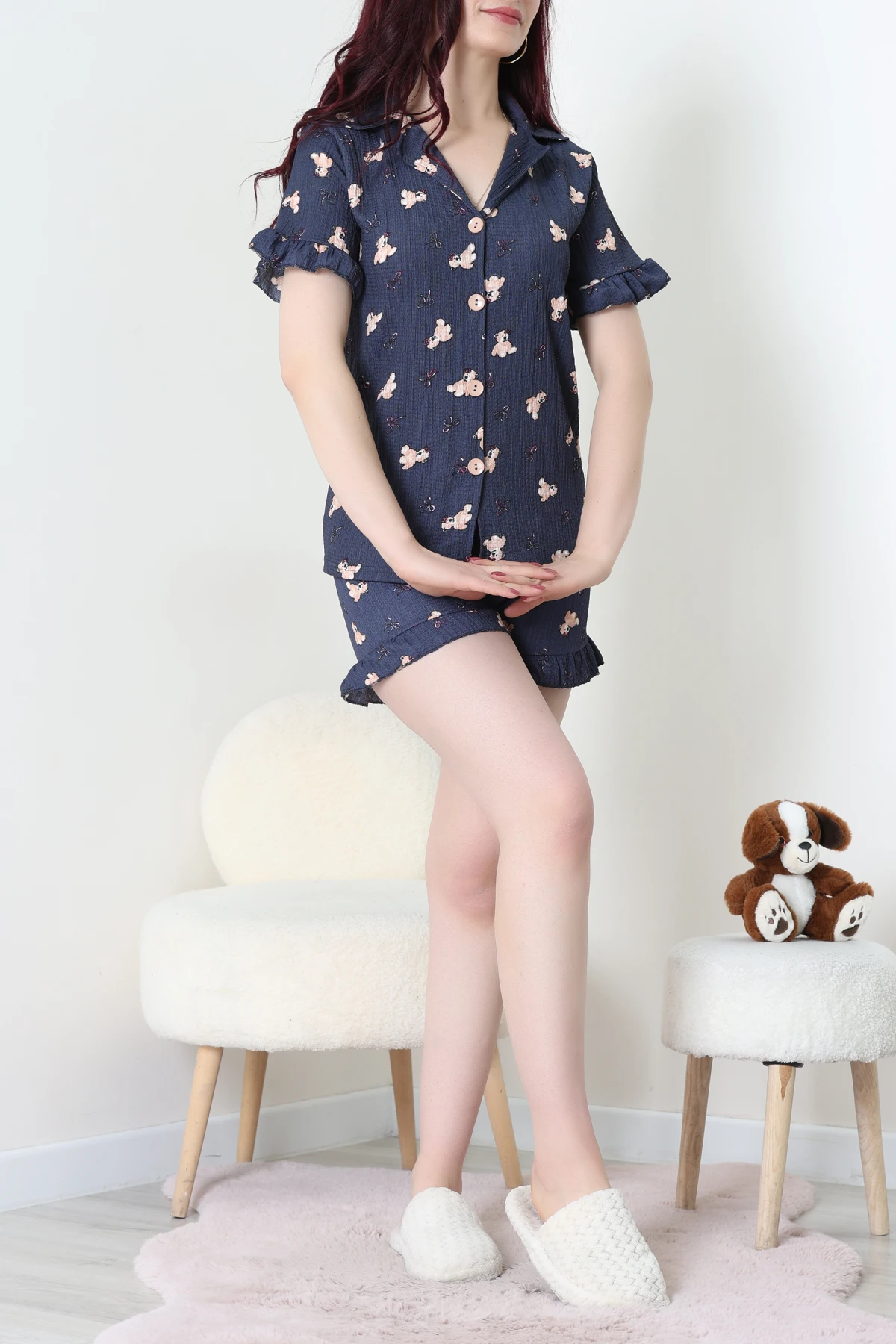 Bürümcük Fırfırlı Şortlu Pijama Takımı Laciayı - 149.1287.