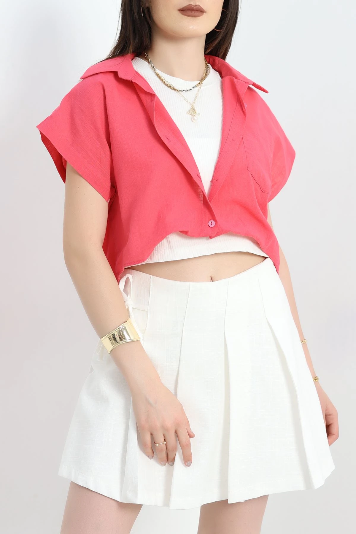 Atletli Keten Gömlek Pembe - 1740.179.