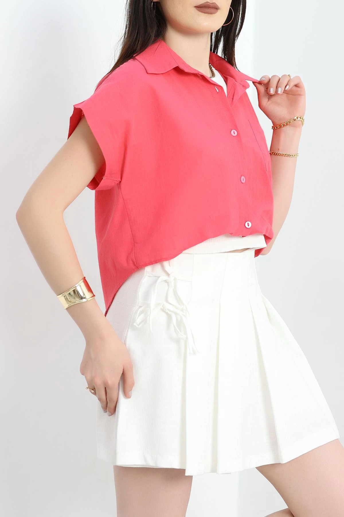 Atletli Keten Gömlek Pembe - 1740.179.