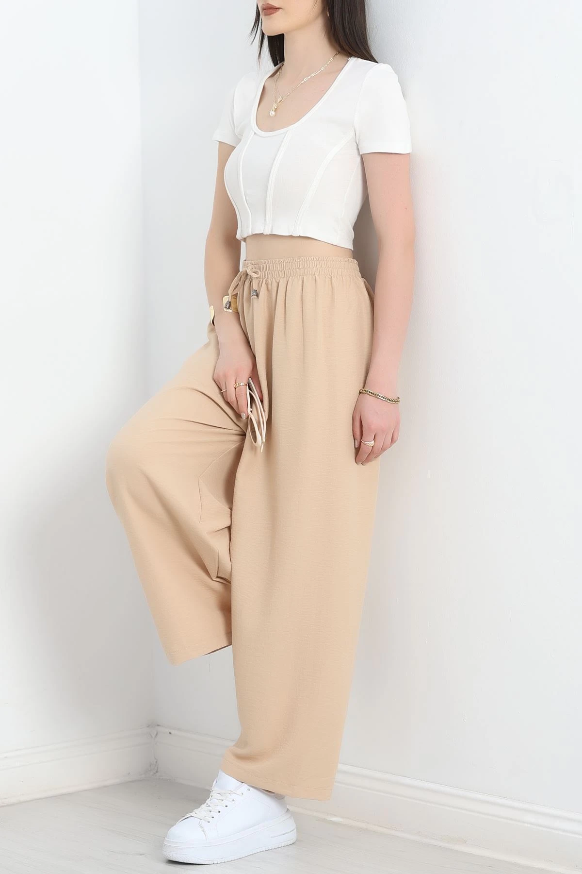 Ayrobin Bol Paça Pantolon Sütlükahve - 18587.1316.