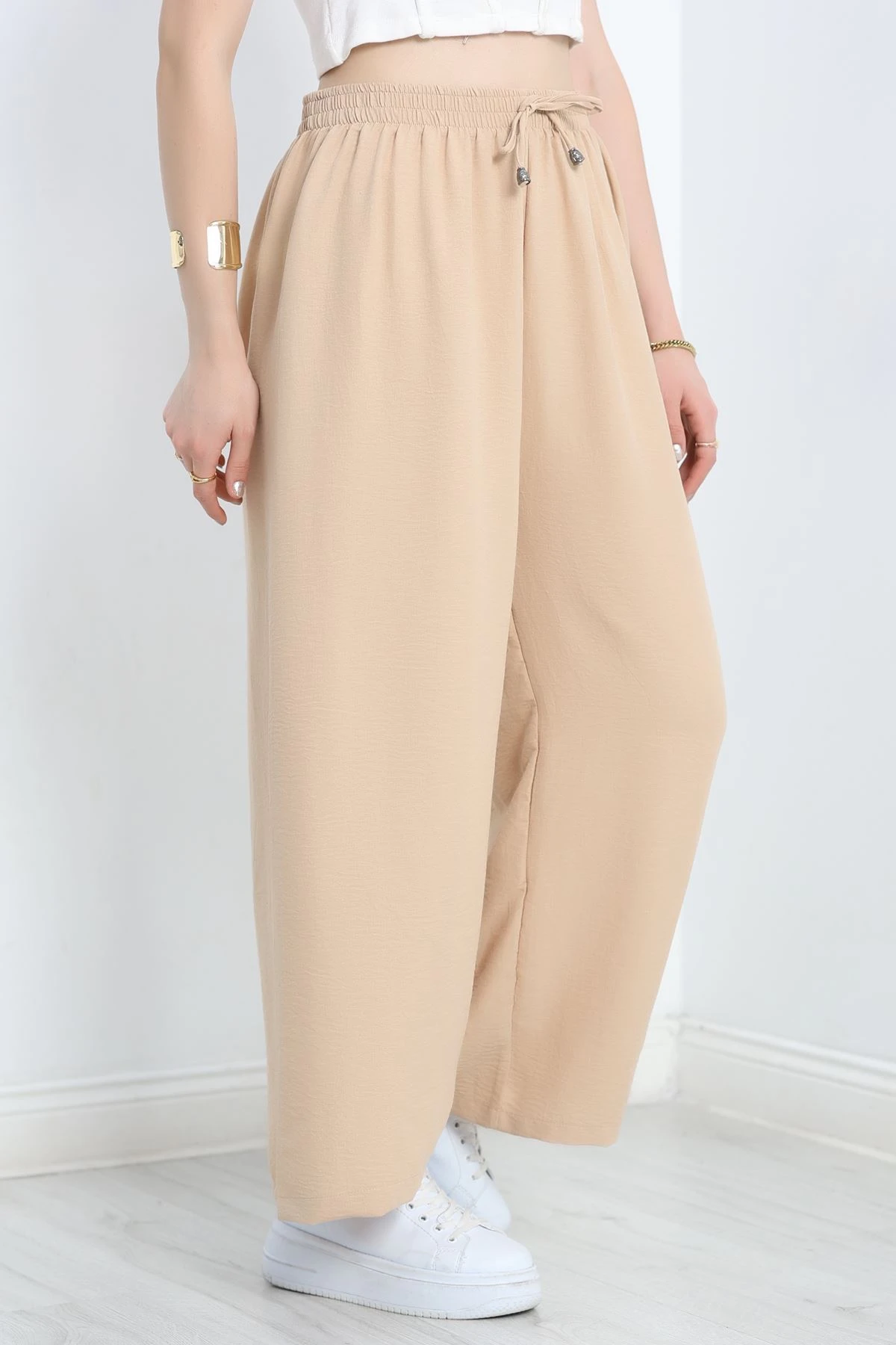 Ayrobin Bol Paça Pantolon Sütlükahve - 18587.1316.