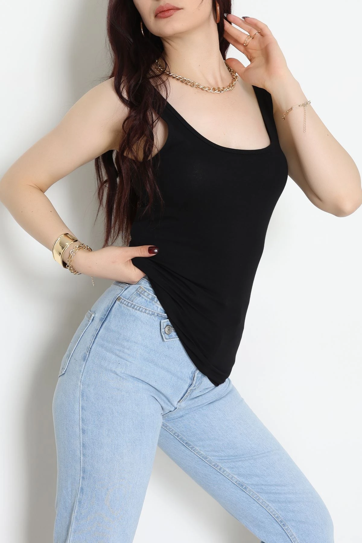 Kalın Askılı Atlet Siyah - 19057.200.