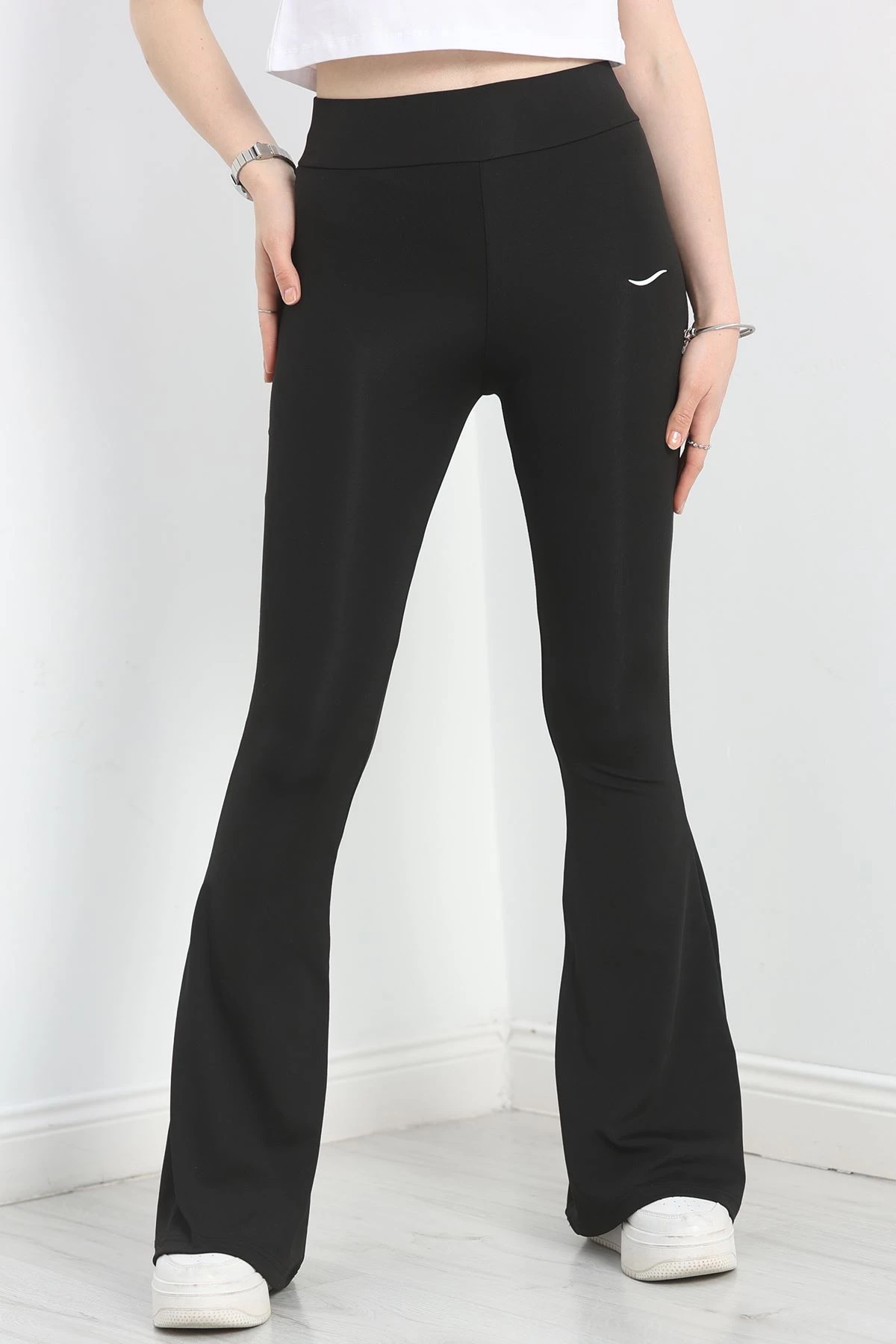 Baskılı İspanyol Paça Tayt Siyah - 20190.1098.