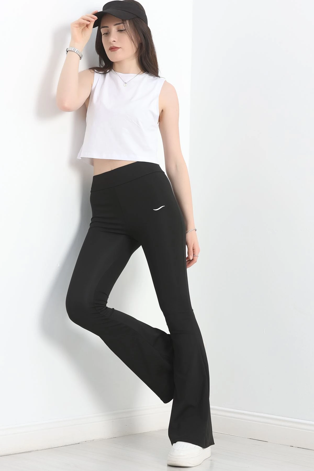 Baskılı İspanyol Paça Tayt Siyah - 20190.1098.