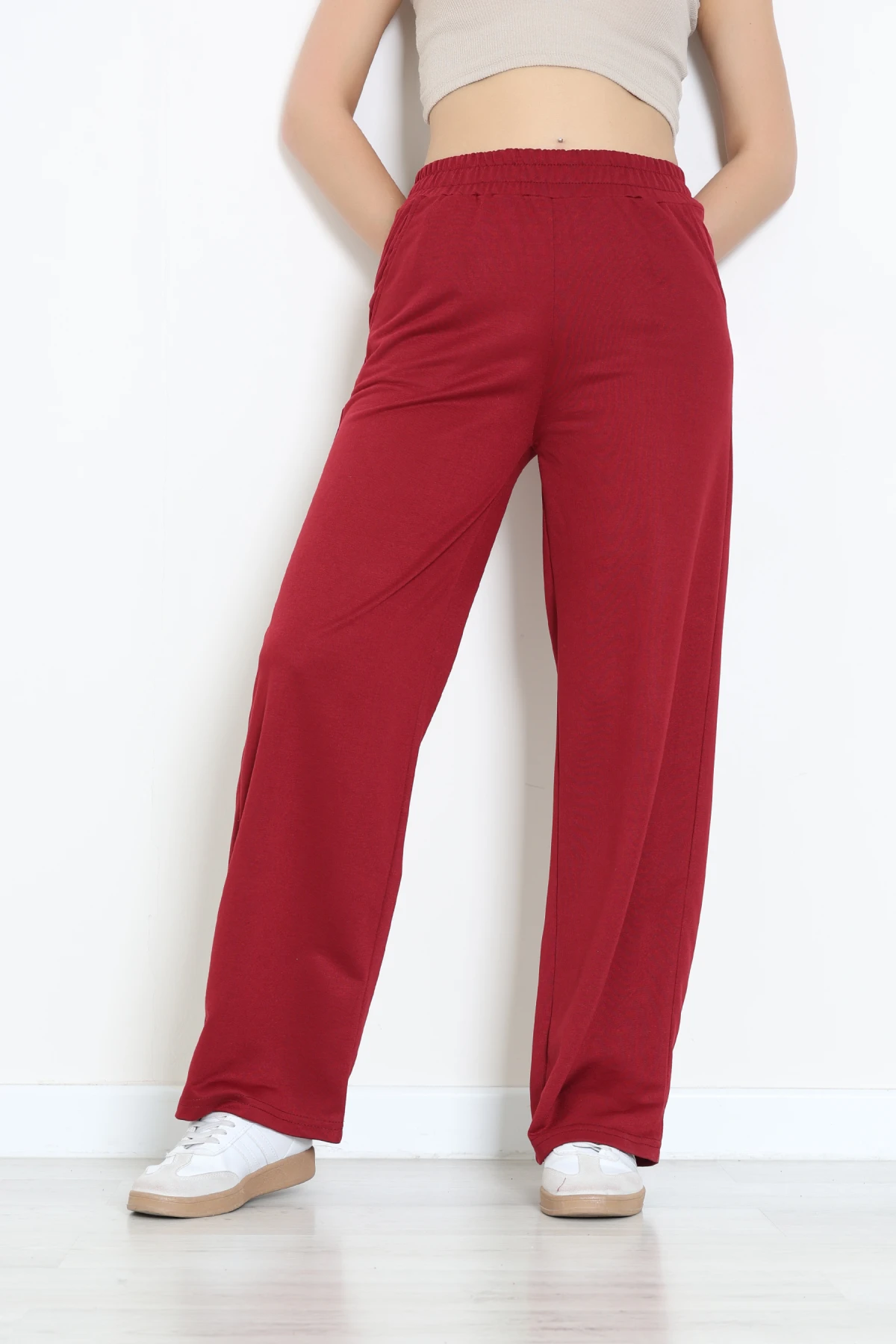 2 İplik Penye Eşofman Altı Bordo - 20281.1878.