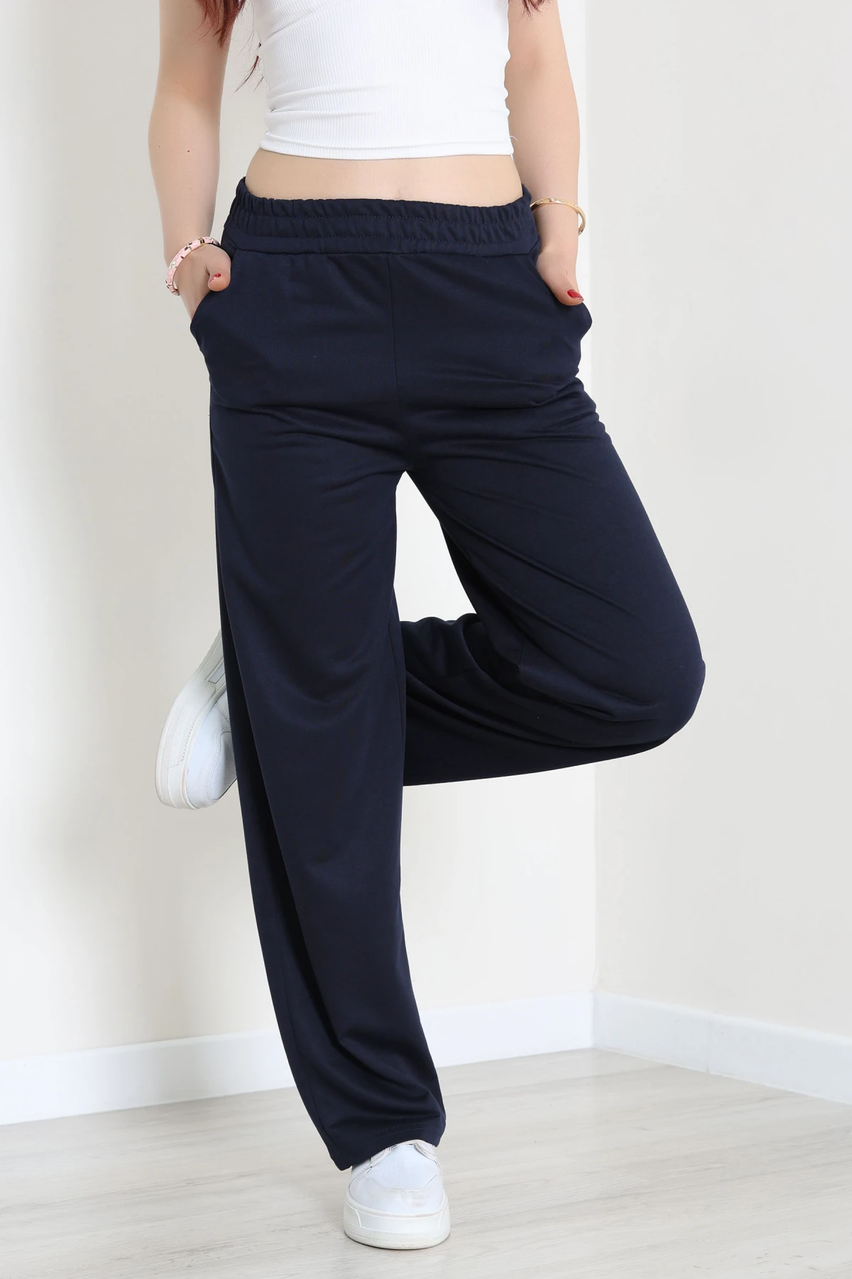 2 İplik Penye Eşofman Altı Lacivert - 20281.1878.