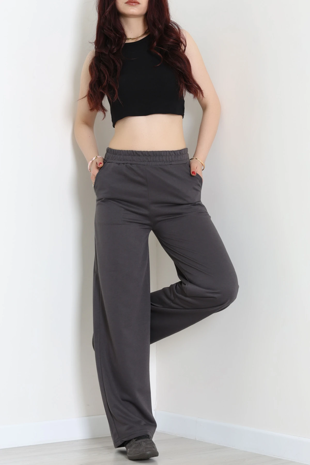 2 İplik Penye Eşofman Altı Antrasit - 20281.1878.