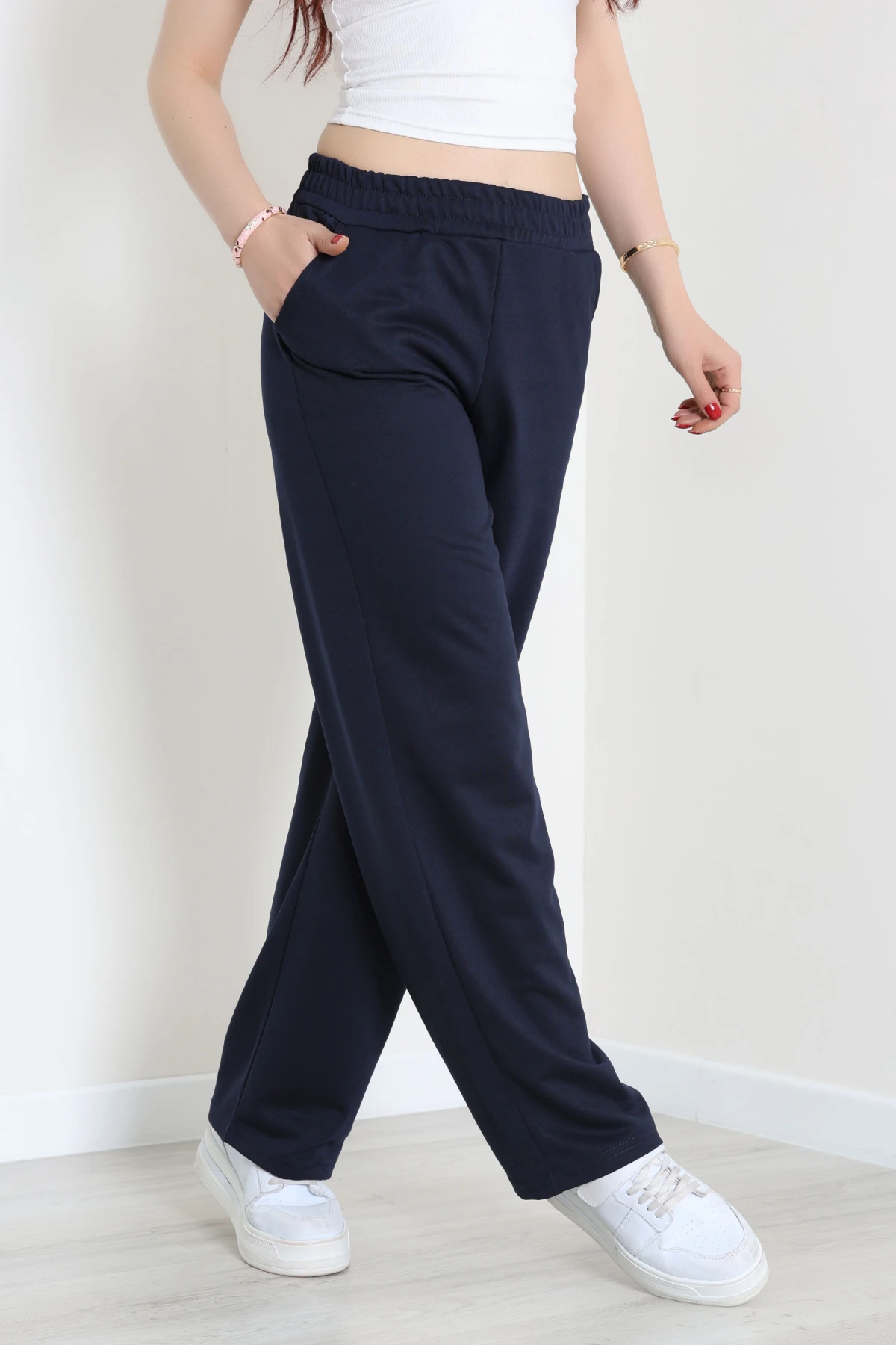 2 İplik Penye Eşofman Altı Lacivert - 20281.1878.