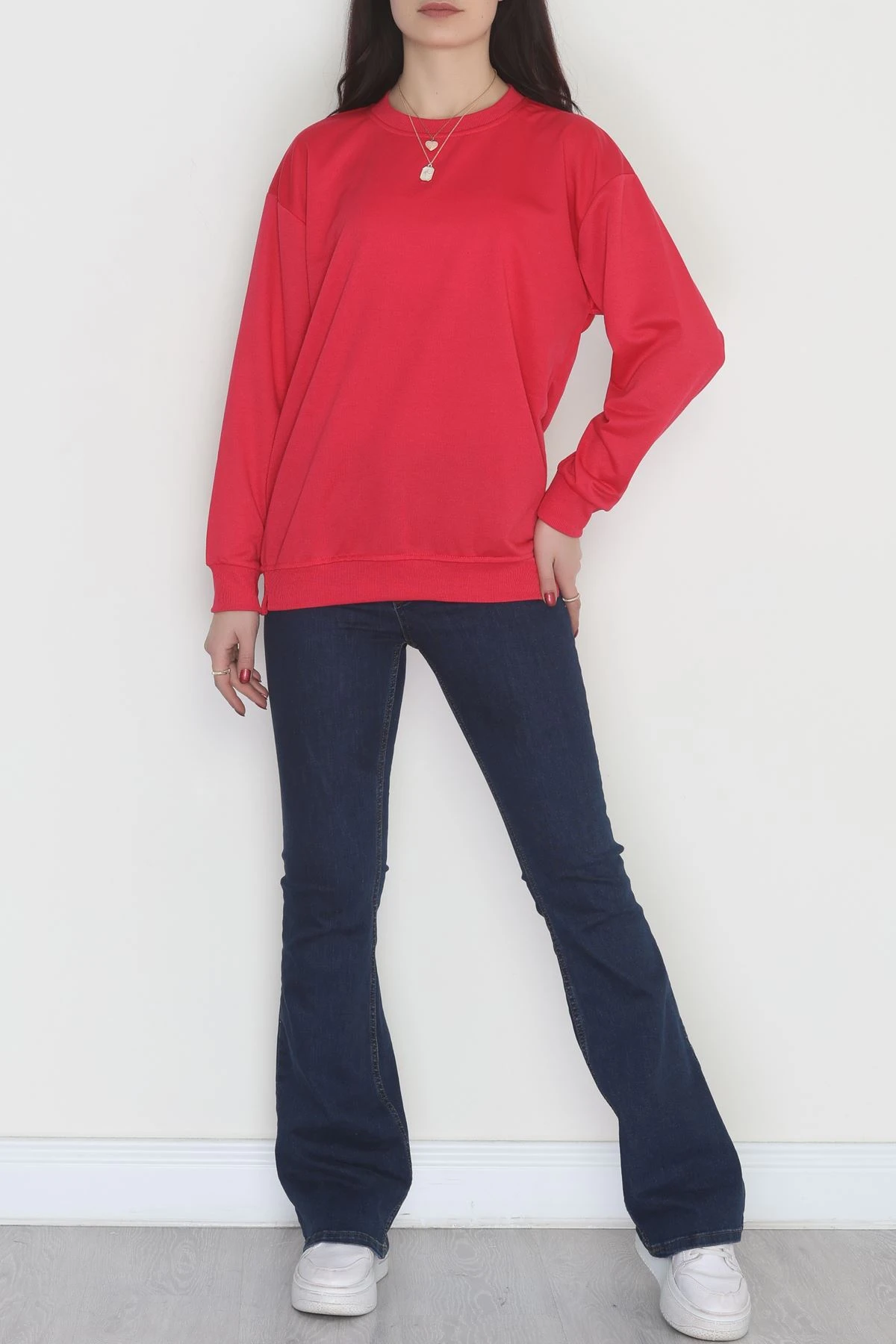 2 İp Bisiklet Yaka Sweat Fuşya - 20790.1878.