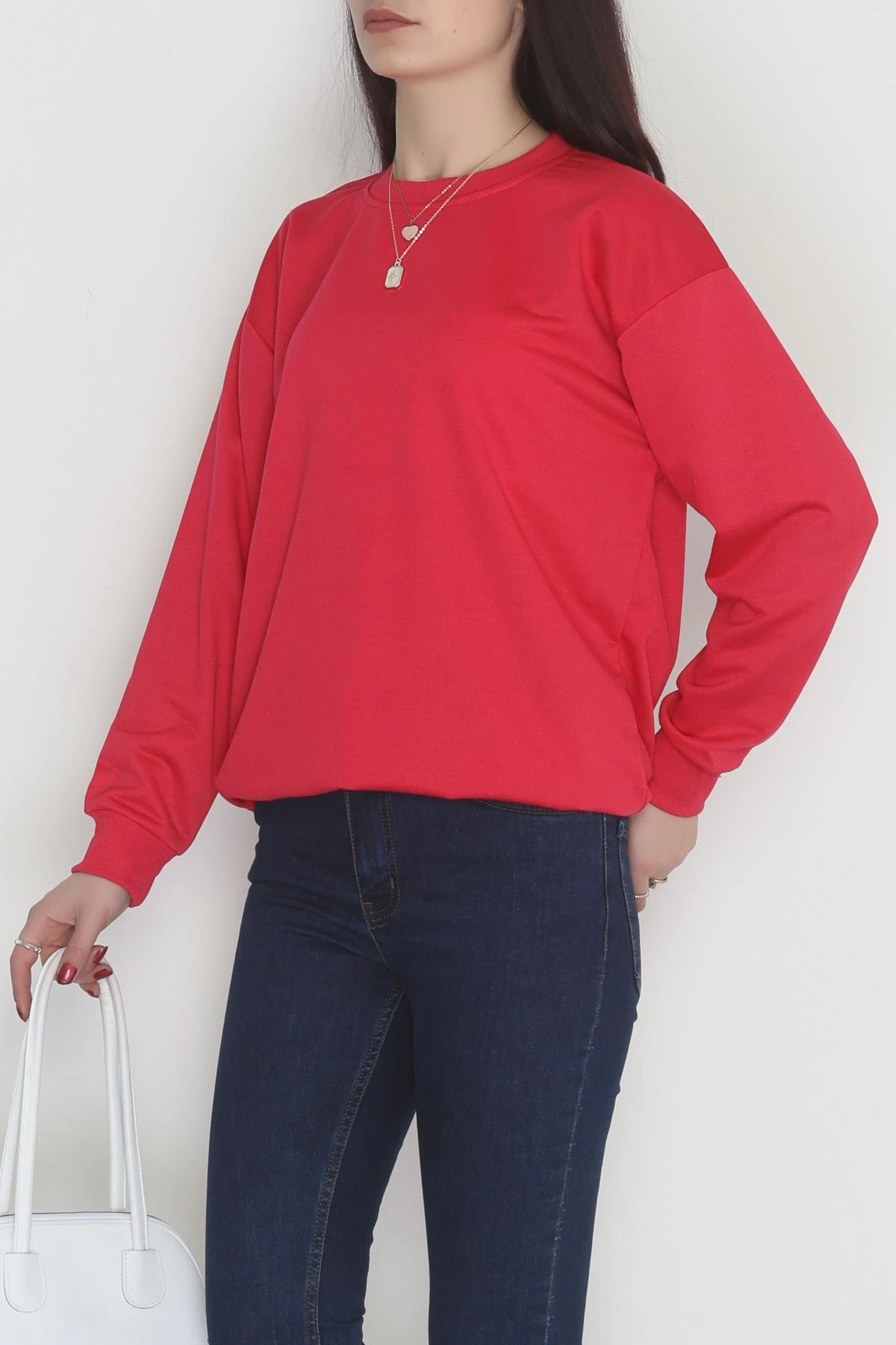 2 İp Bisiklet Yaka Sweat Fuşya - 20790.1878.