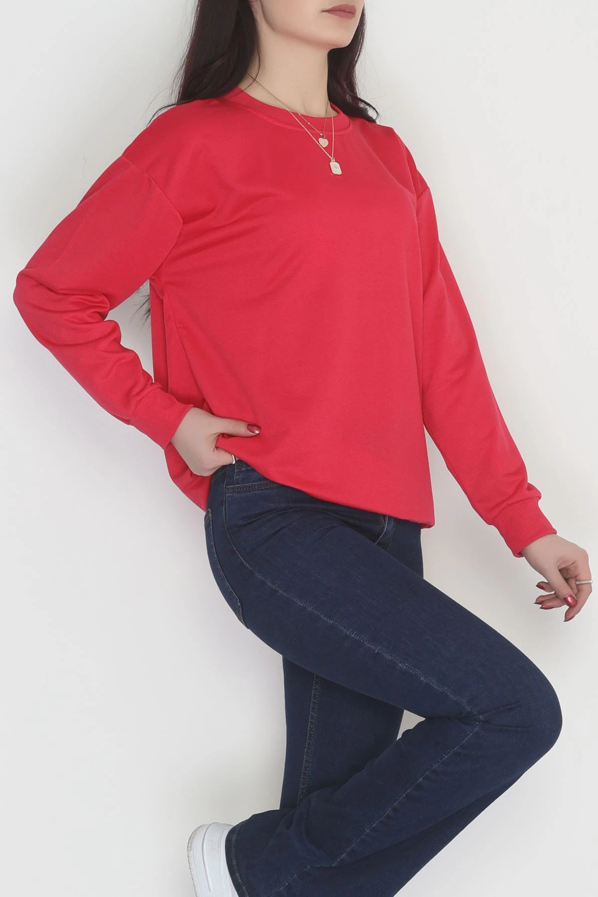 2 İp Bisiklet Yaka Sweat Fuşya - 20790.1878.