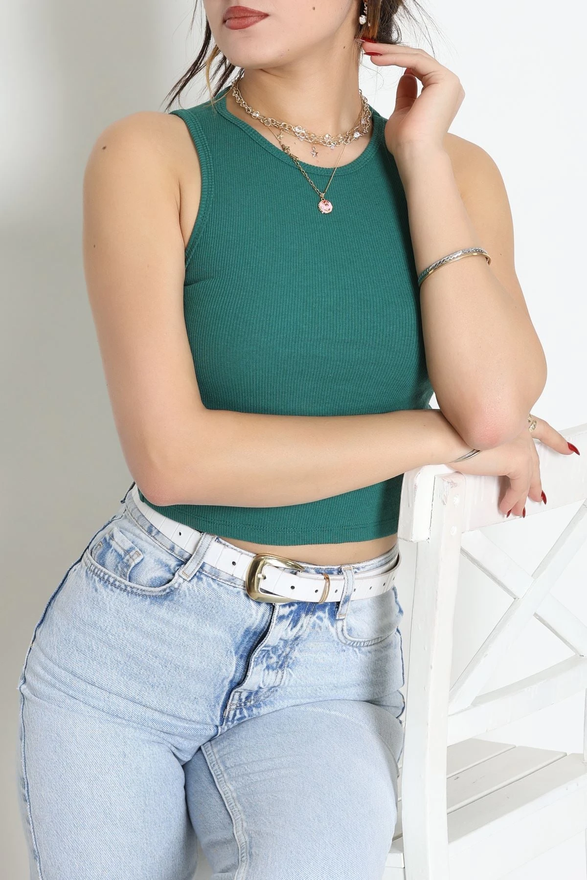 Bisiklet Yaka Kaşkorse Atlet Yeşil - 21172.200.