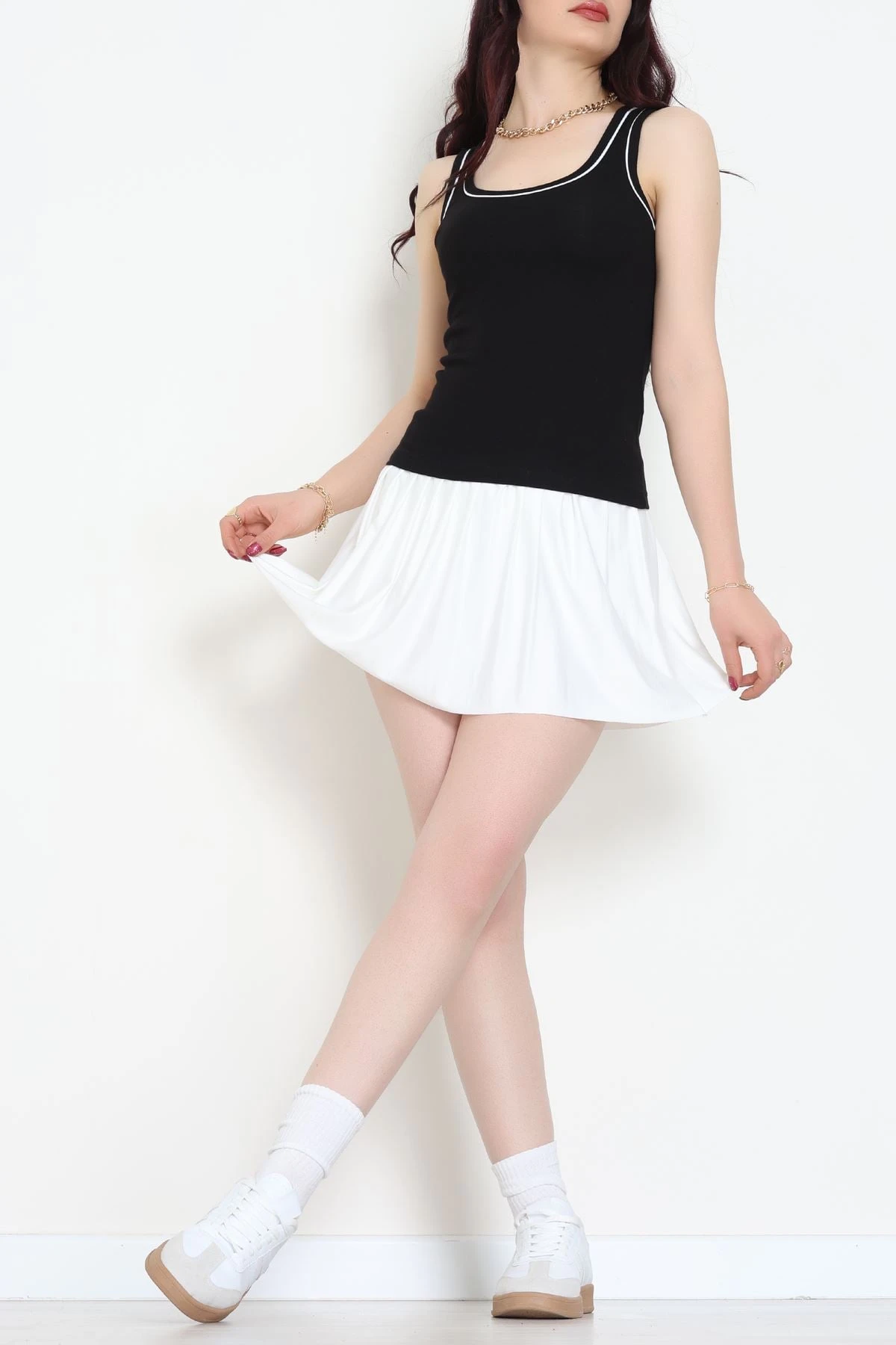 Biye Garnili Kare Yaka Atlet Siyah - 21870.200.