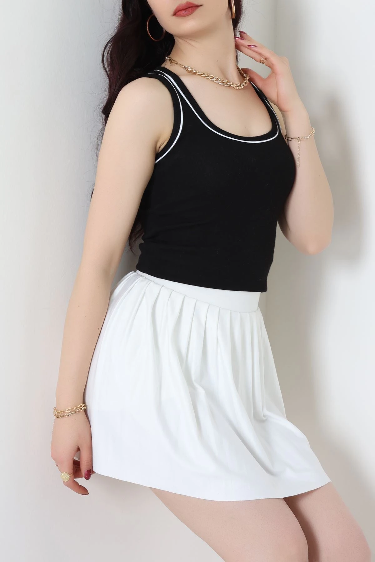 Biye Garnili Kare Yaka Atlet Siyah - 21870.200.