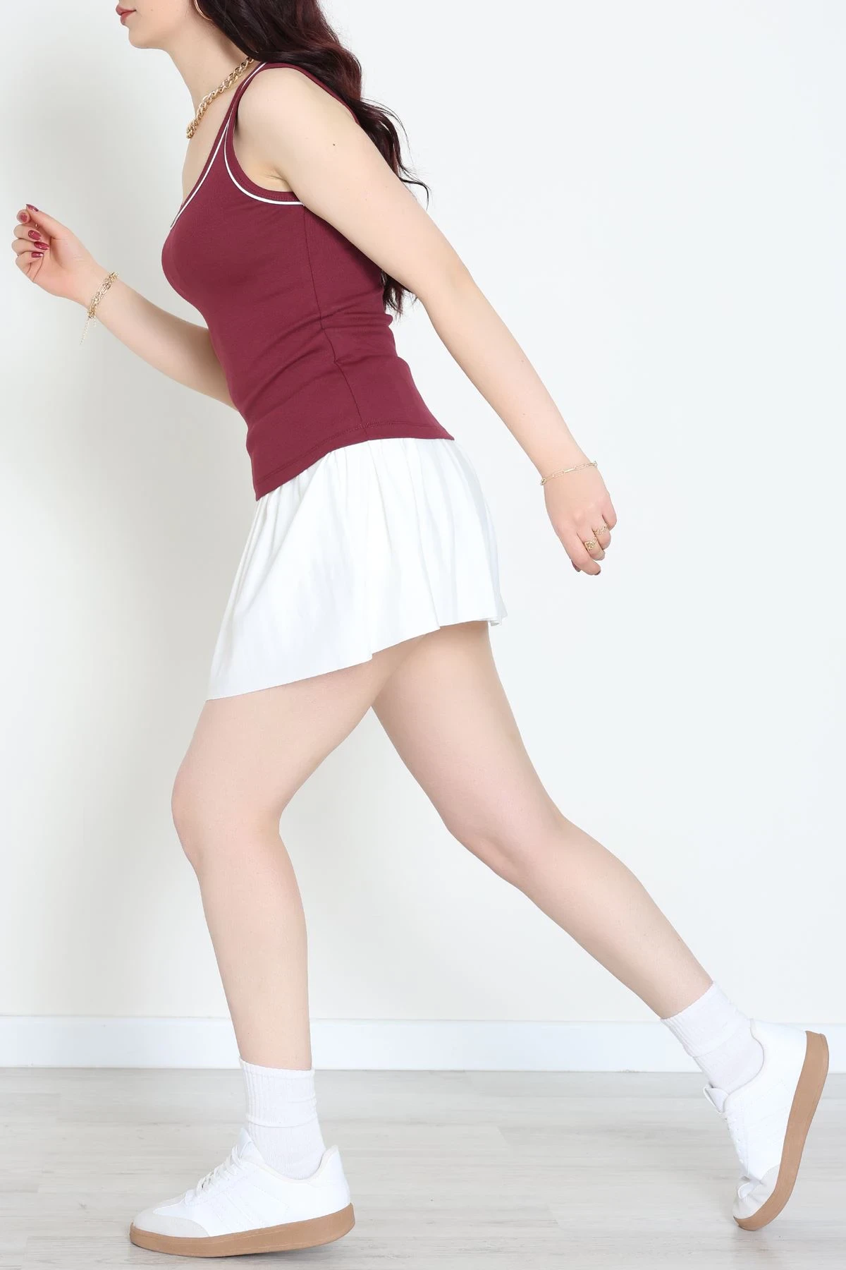 Biye Garnili Kare Yaka Atlet Bordo - 21870.200.