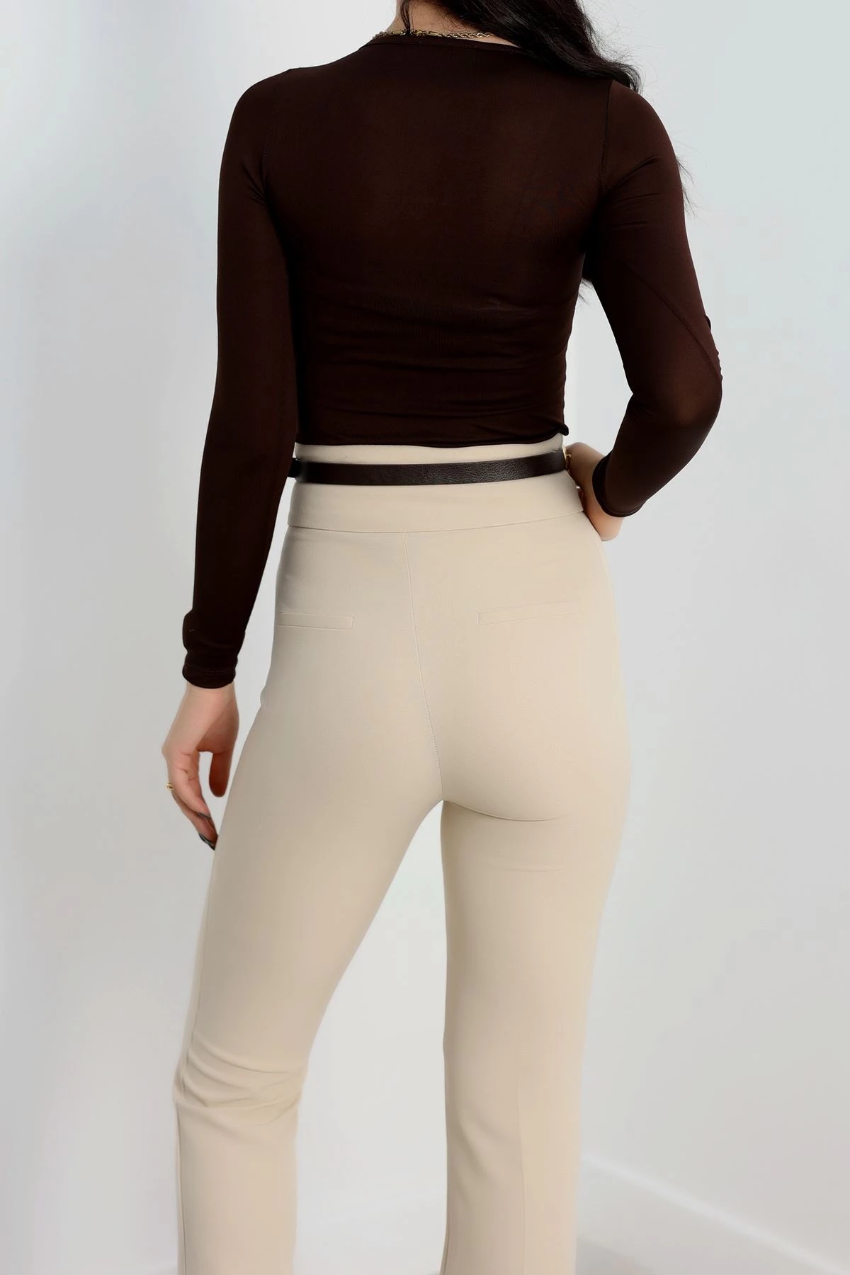 Bisiklet Yaka Mikro Çıtçıtlı Body Kahve - 21941.200.