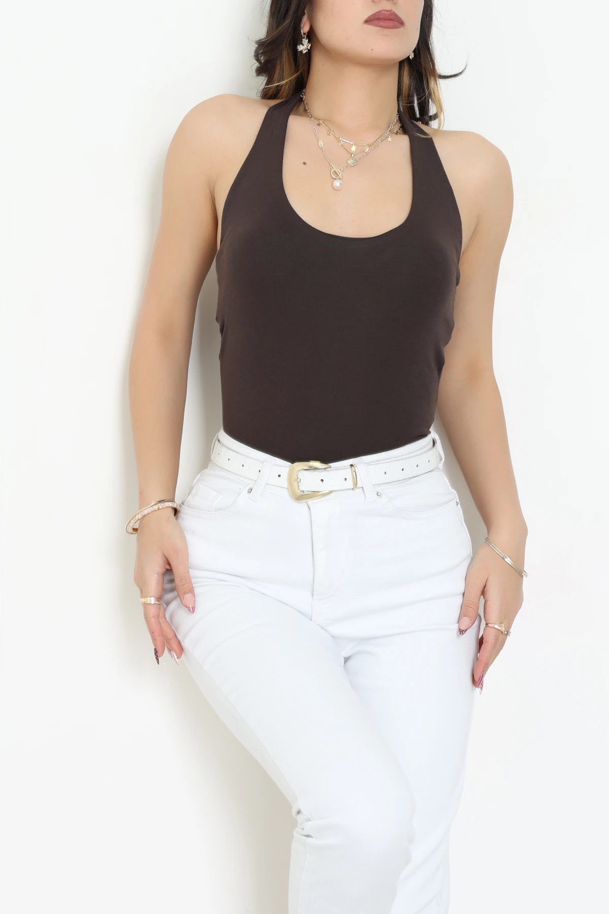 Boyundan Geçmeli Atlet Kahve - 22054.200.