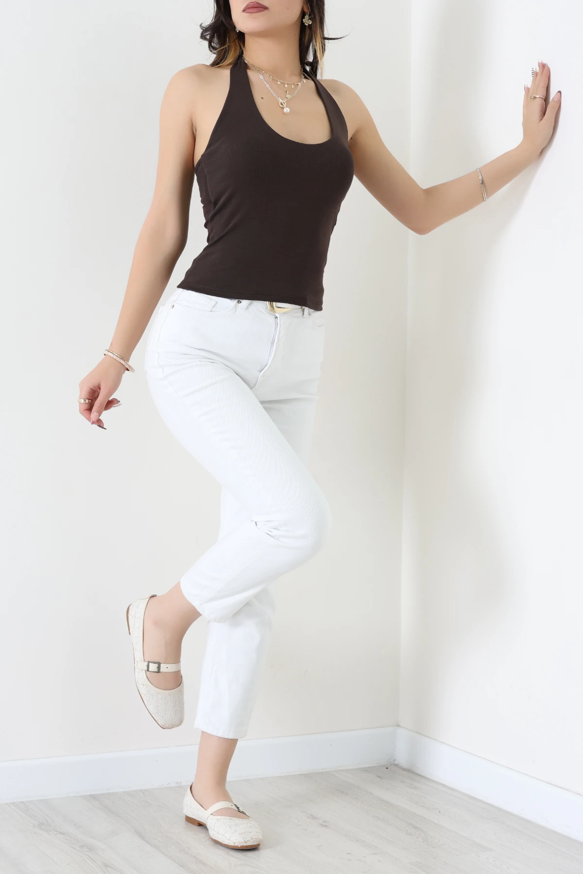 Boyundan Geçmeli Atlet Kahve - 22054.200.