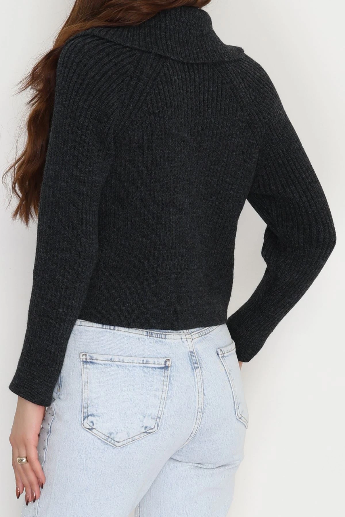 Polo Yaka Triko Hırka Antrasit - 2283.1765.