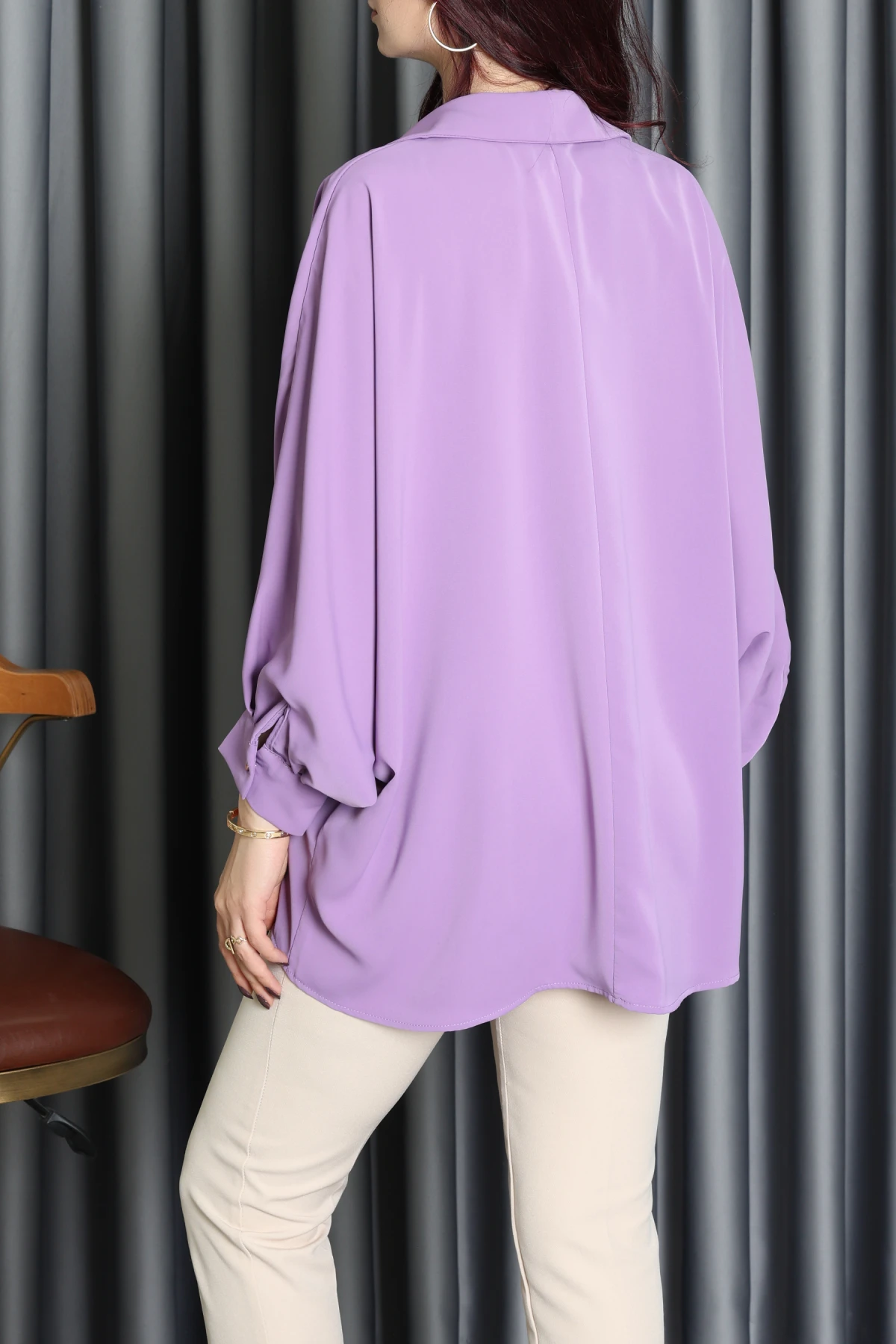 Aksesuarlı Gömlek Lila - 2454.360.