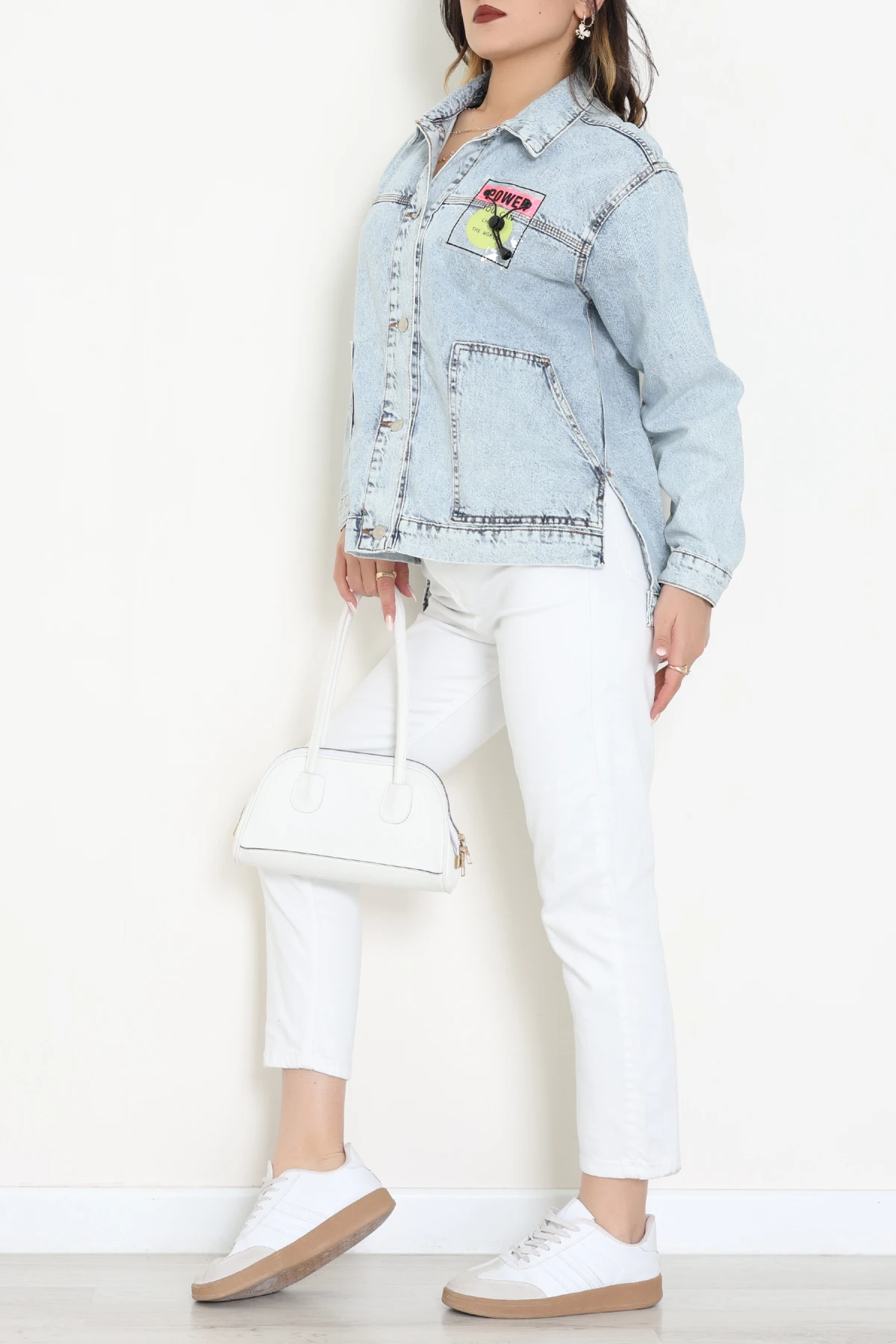 Armalı Kot Ceket Mavifuşya - 2727.1367.