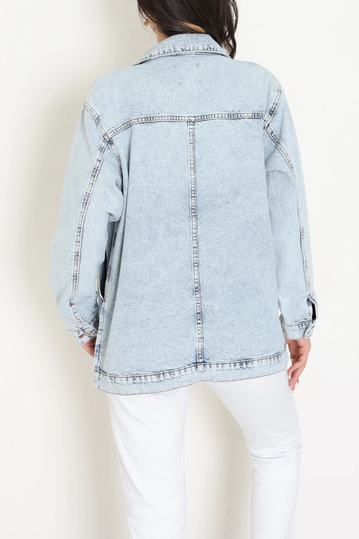 Armalı Kot Ceket Mavifuşya - 2727.1367.