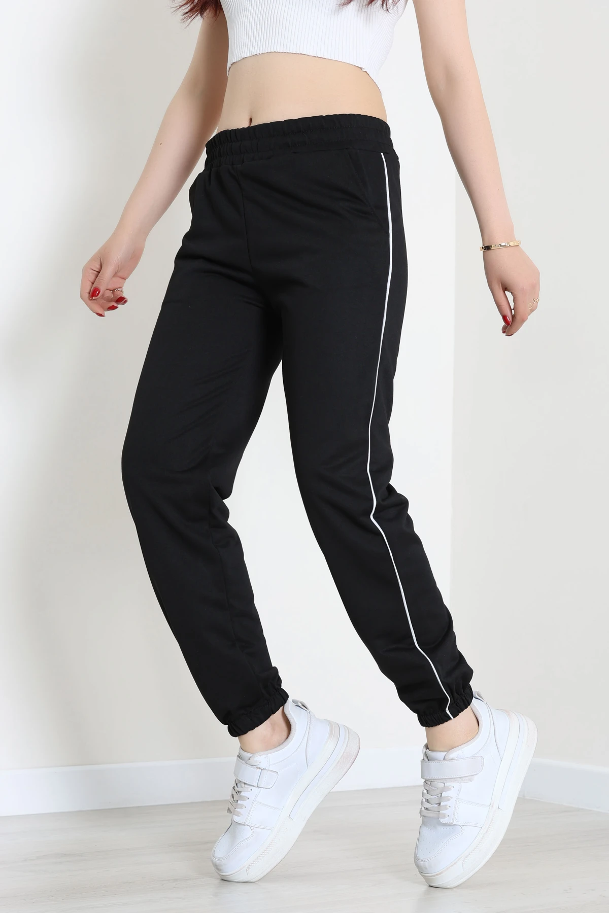 2 İplik Biyeli Eşofman Altı Siyah - 30105.1878.