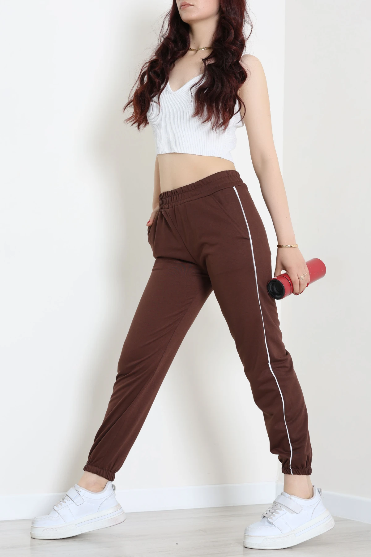 2 İplik Biyeli Eşofman Altı Kahve - 30105.1878.