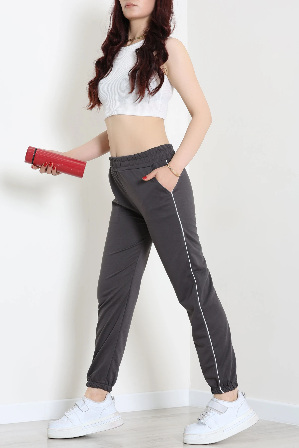 2 İplik Biyeli Eşofman Altı Antrasit - 30105.1878.