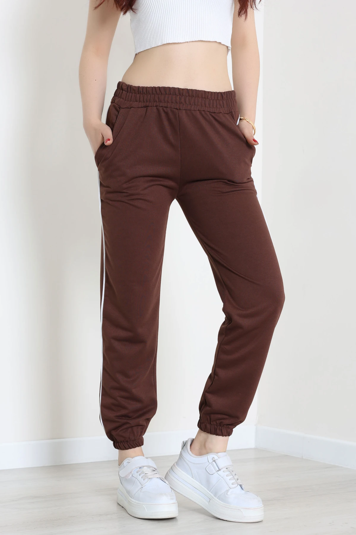 2 İplik Biyeli Eşofman Altı Kahve - 30105.1878.