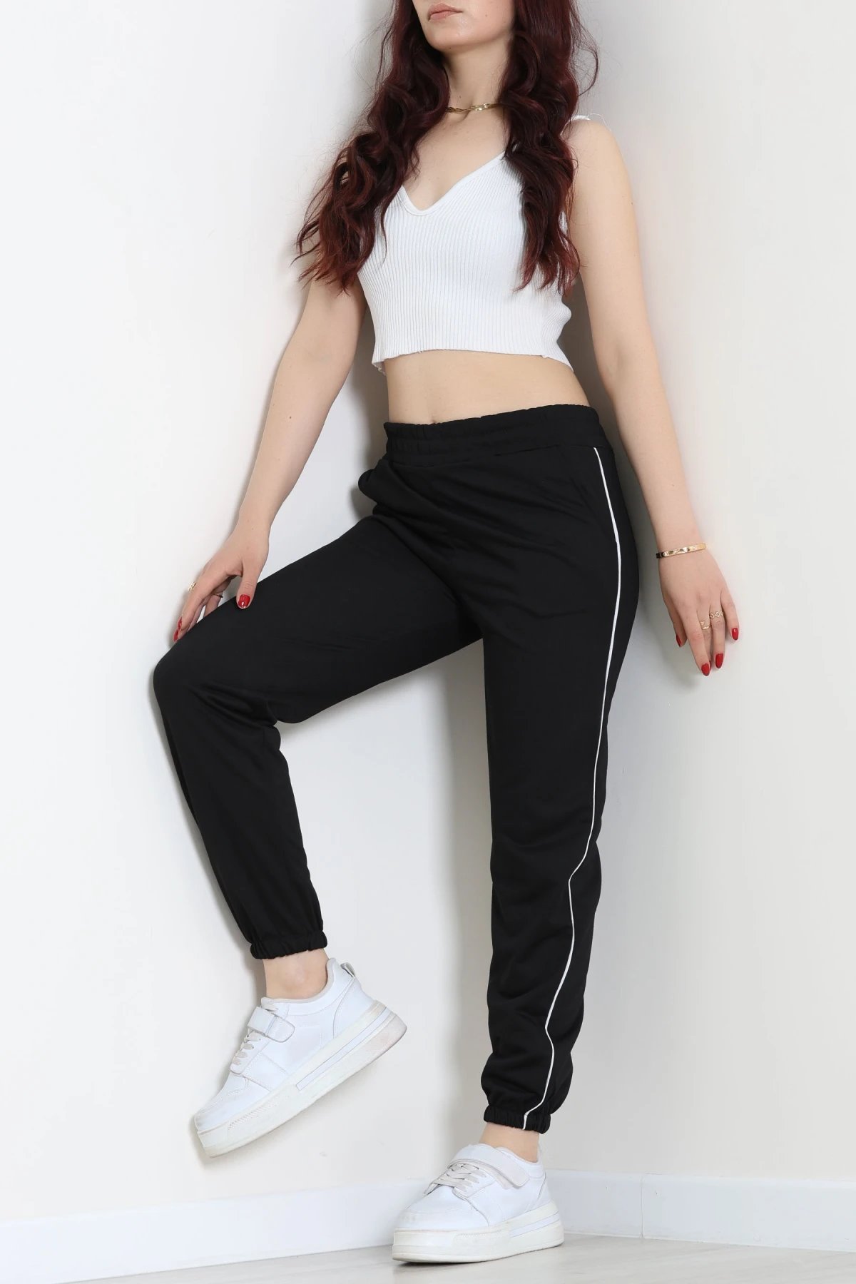 2 İplik Biyeli Eşofman Altı Siyah - 30105.1878.