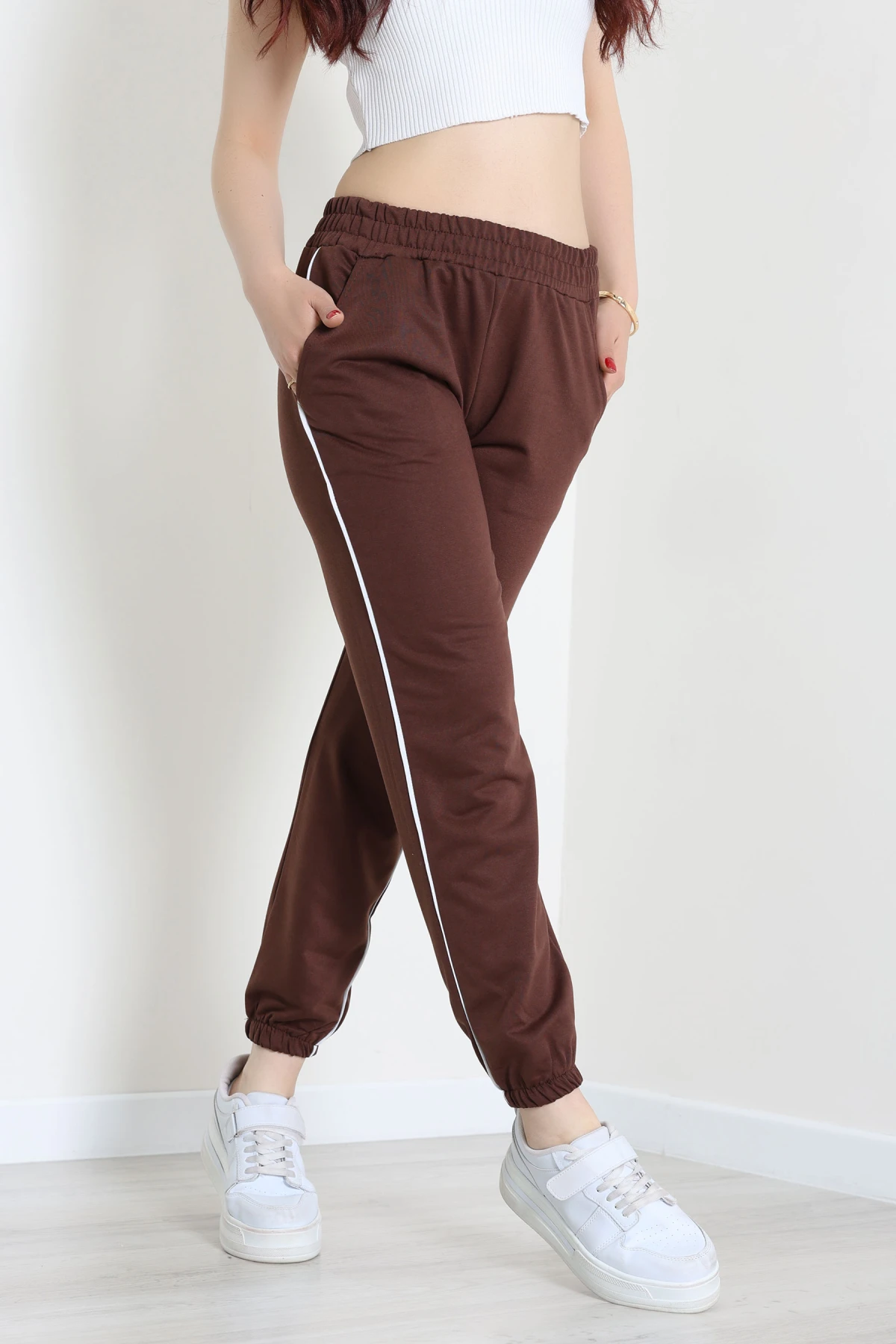 2 İplik Biyeli Eşofman Altı Kahve - 30105.1878.