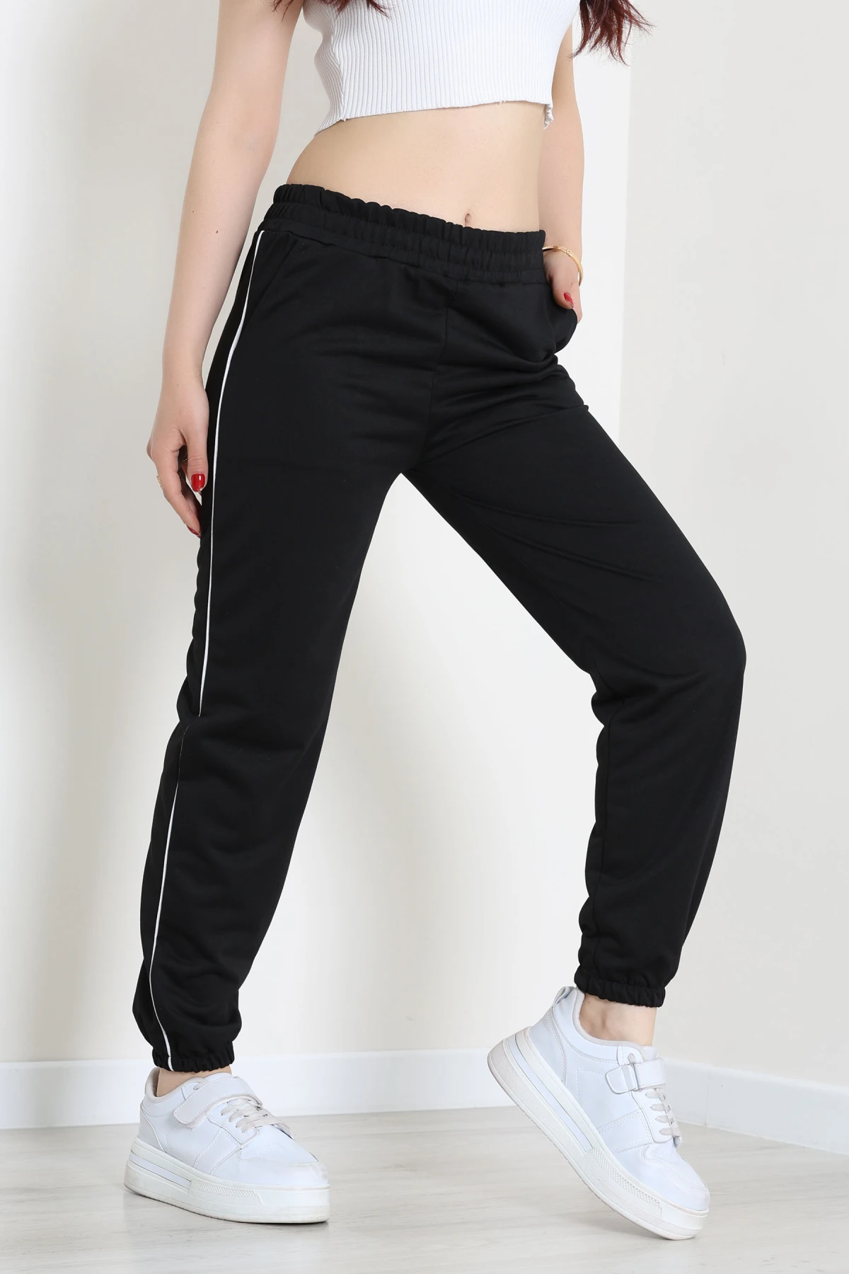 2 İplik Biyeli Eşofman Altı Siyah - 30105.1878.