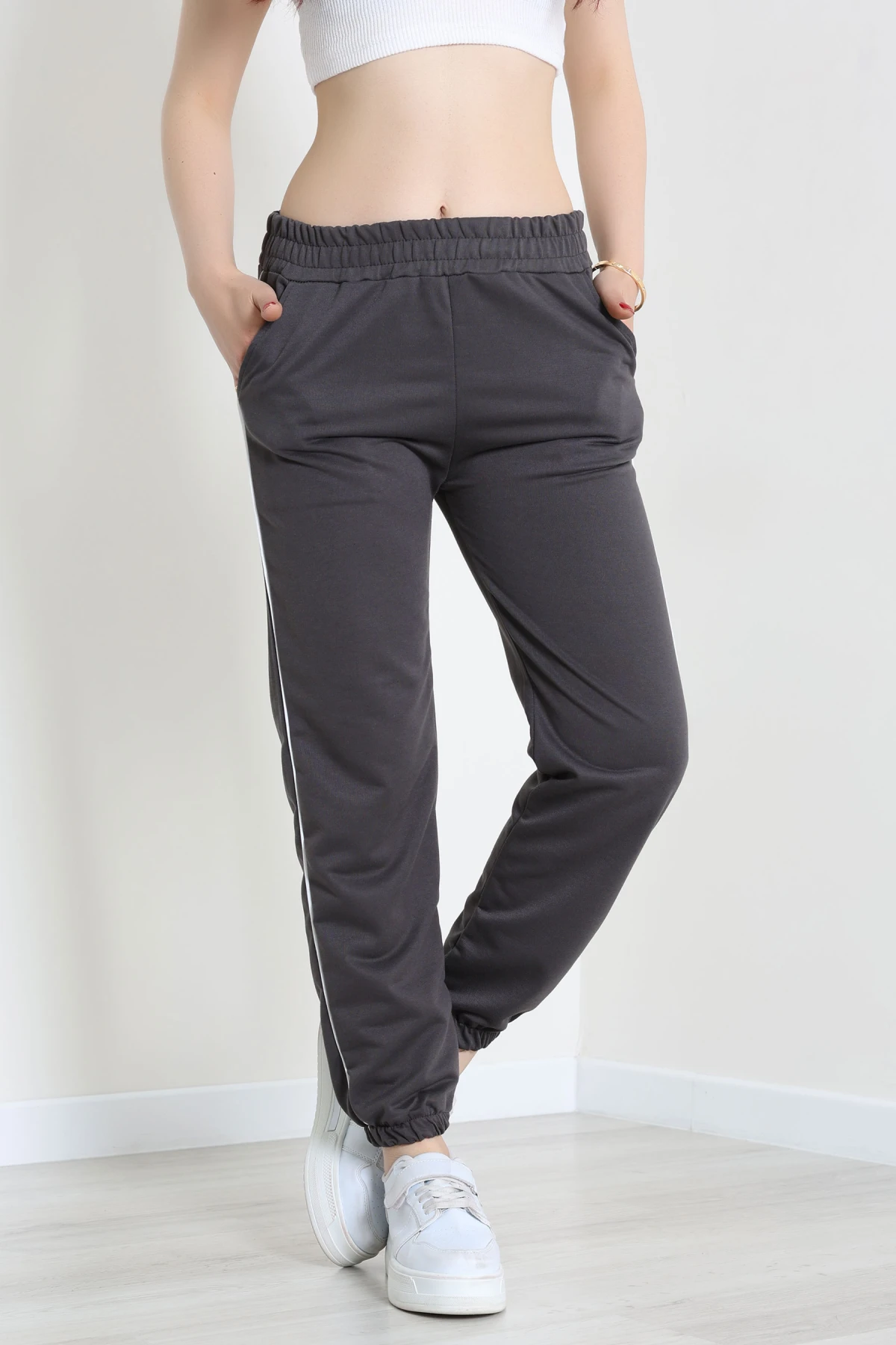 2 İplik Biyeli Eşofman Altı Antrasit - 30105.1878.