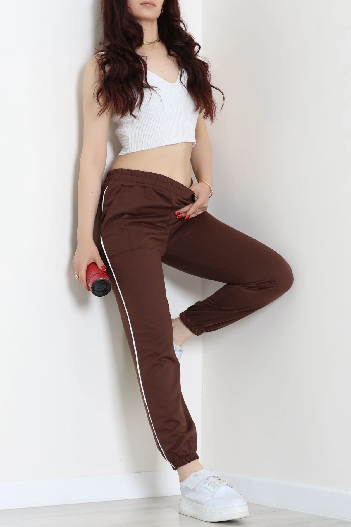 2 İplik Biyeli Eşofman Altı Kahve - 30105.1878.