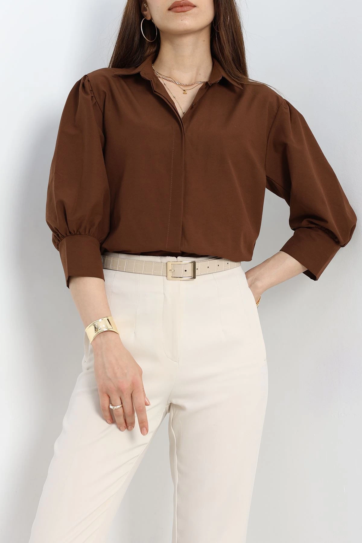 Balon Kol Gömlek Kahve - 30839.1949.