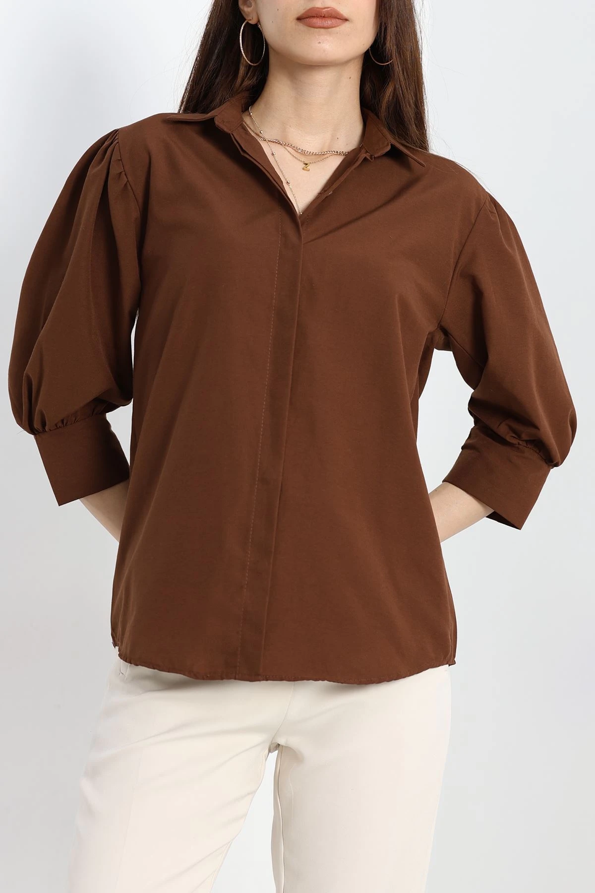 Balon Kol Gömlek Kahve - 30839.1949.