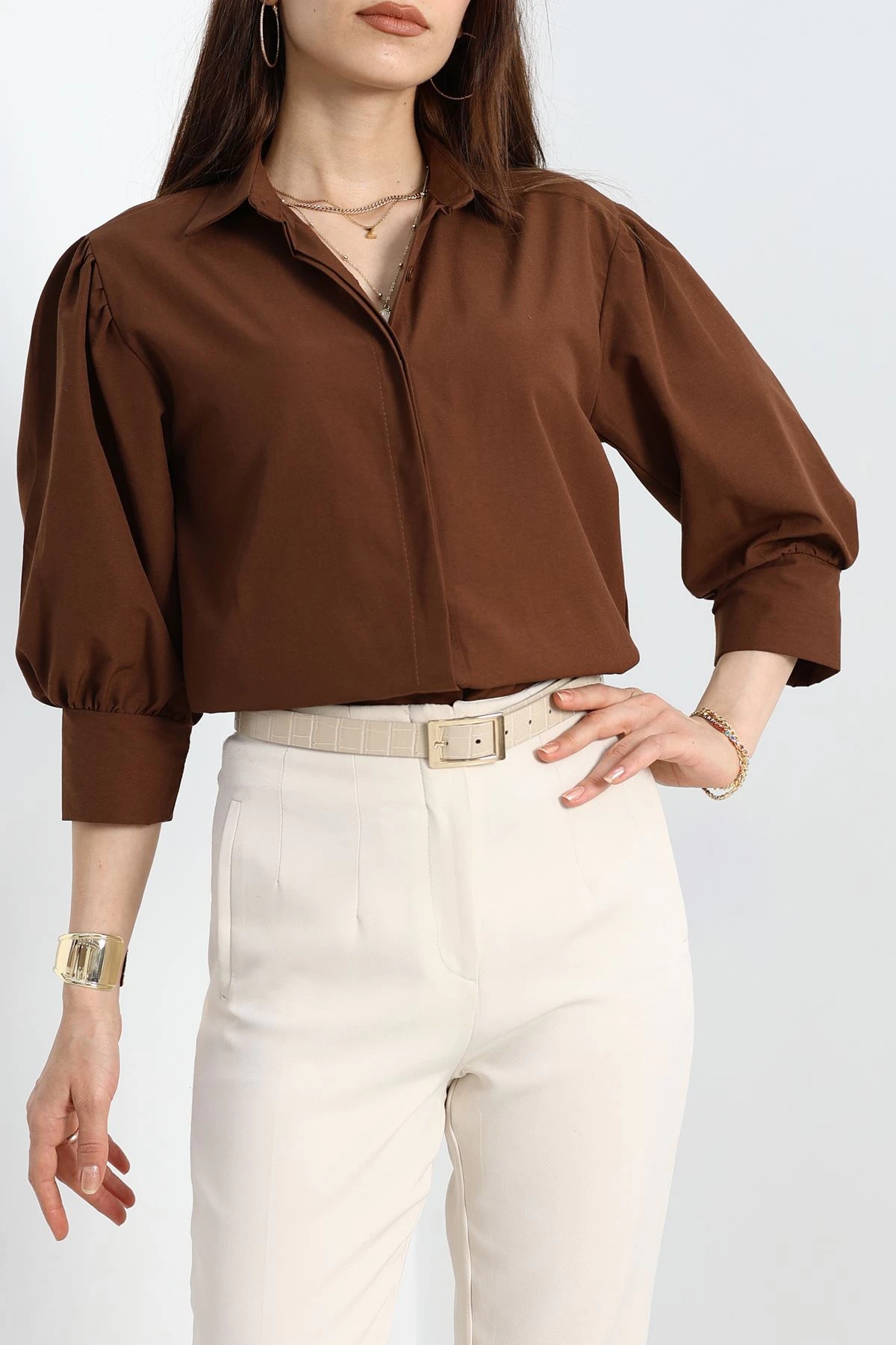 Balon Kol Gömlek Kahve - 30839.1949.