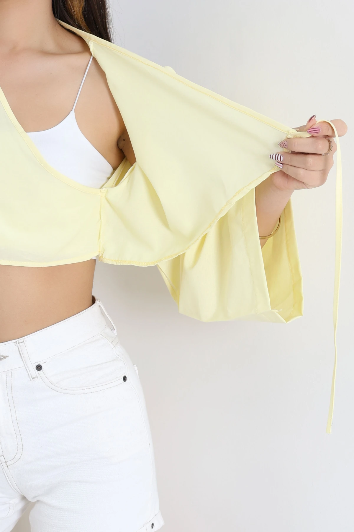 Bağlamalı Asimetrik Gömlek Sarı - 30872.1949.