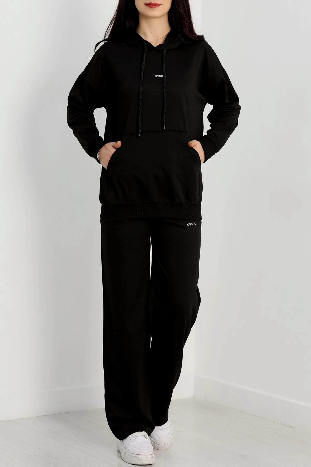 2 İplik Baskılı Eşofman Takımı Siyah - 31321.1878.