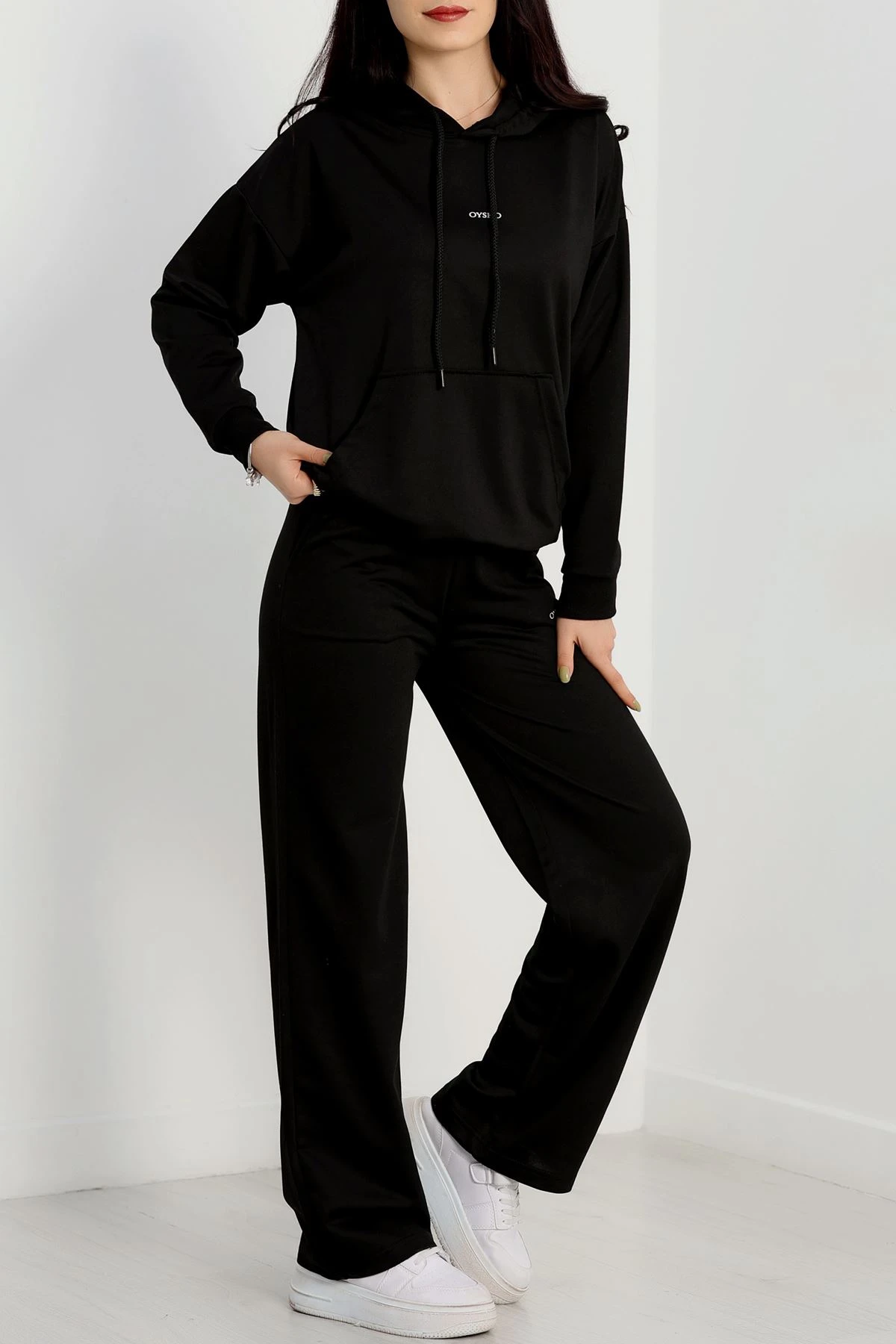 2 İplik Baskılı Eşofman Takımı Siyah - 31321.1878.