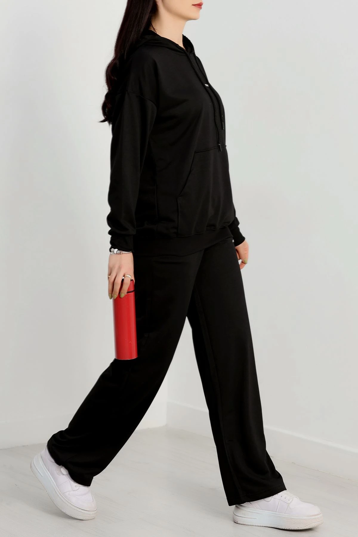 2 İplik Baskılı Eşofman Takımı Siyah - 31321.1878.