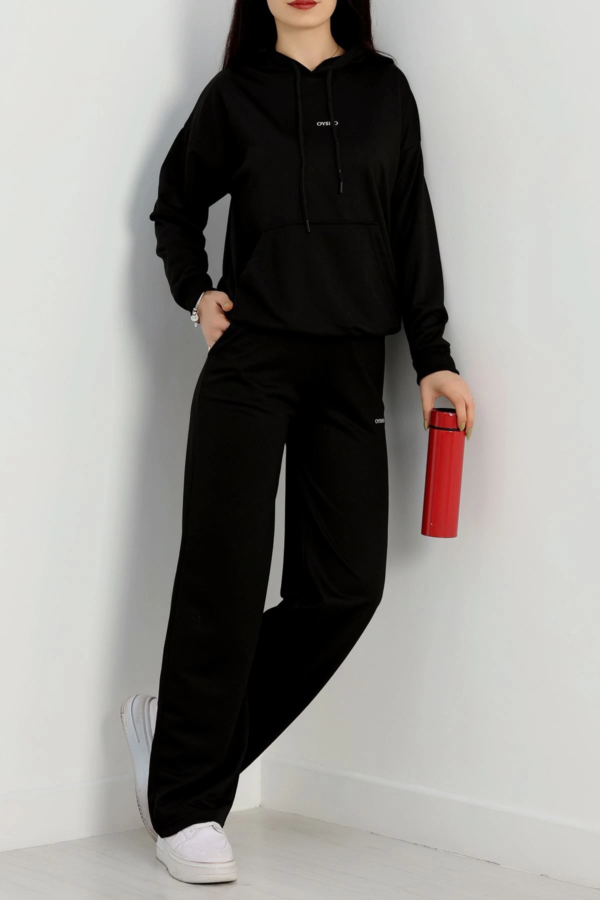 2 İplik Baskılı Eşofman Takımı Siyah - 31321.1878.