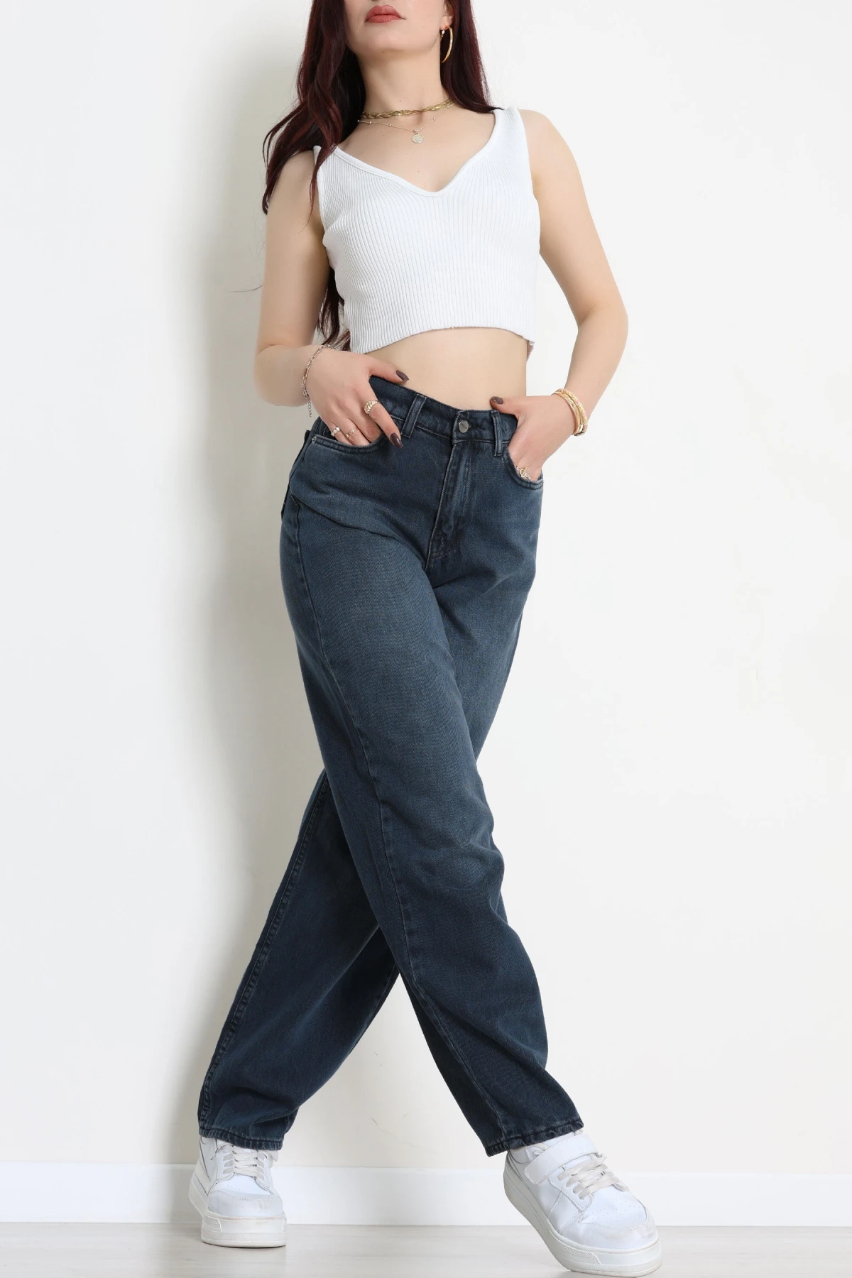 Baggy Kot Pantolon İndigo - 31536.2088.