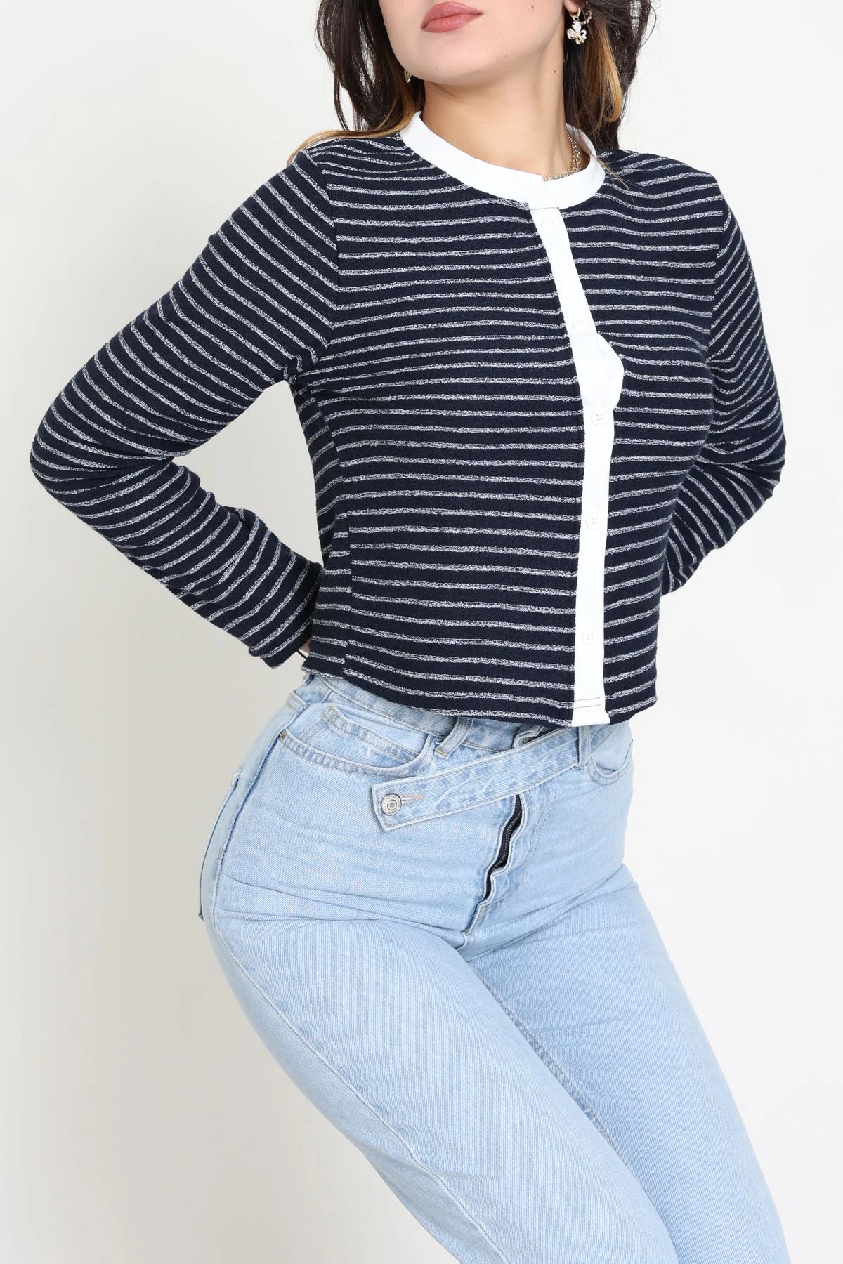 Düğmeli Hırka Lacivert - 31835.2131.