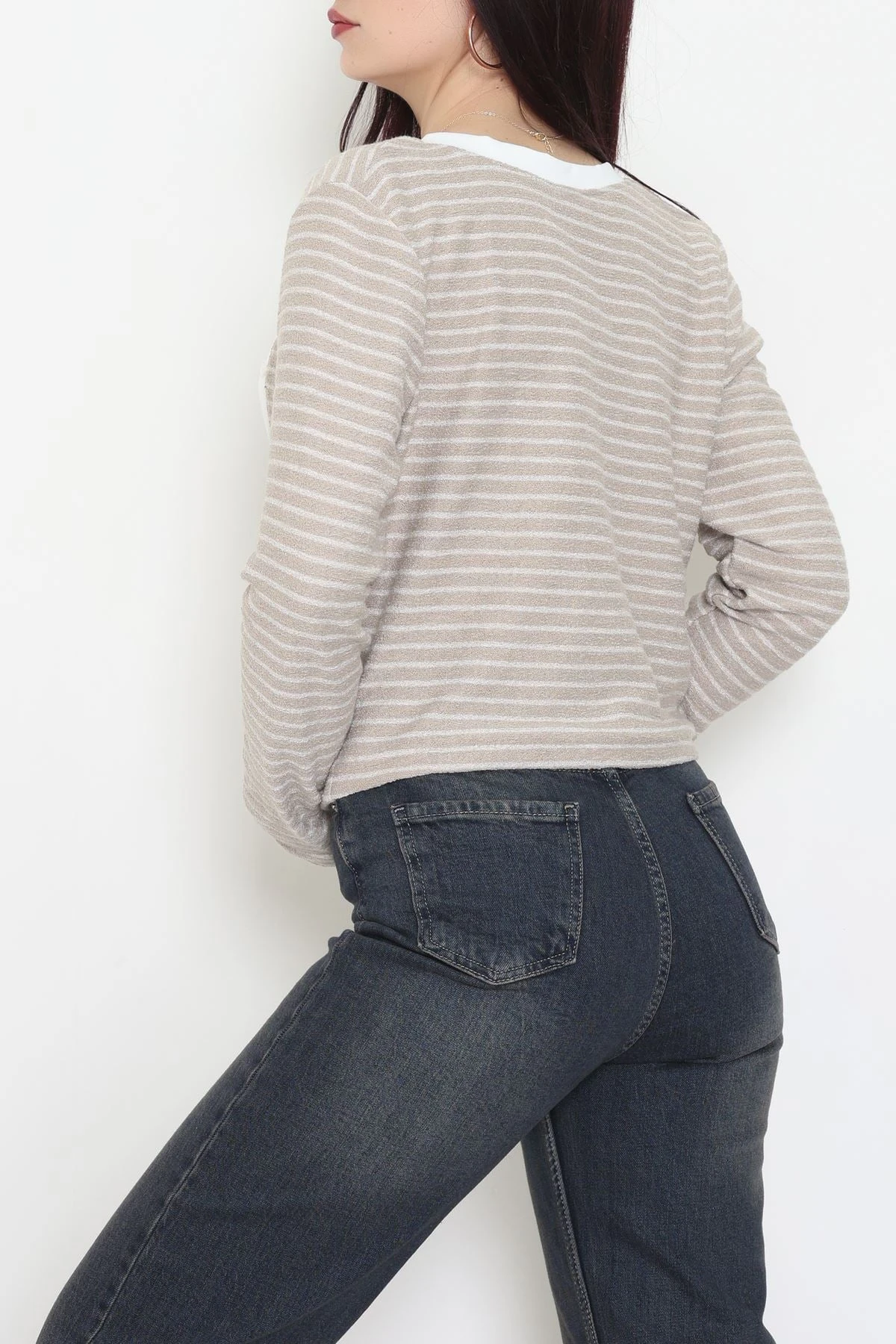 Düğmeli Hırka Krem - 31835.2131.