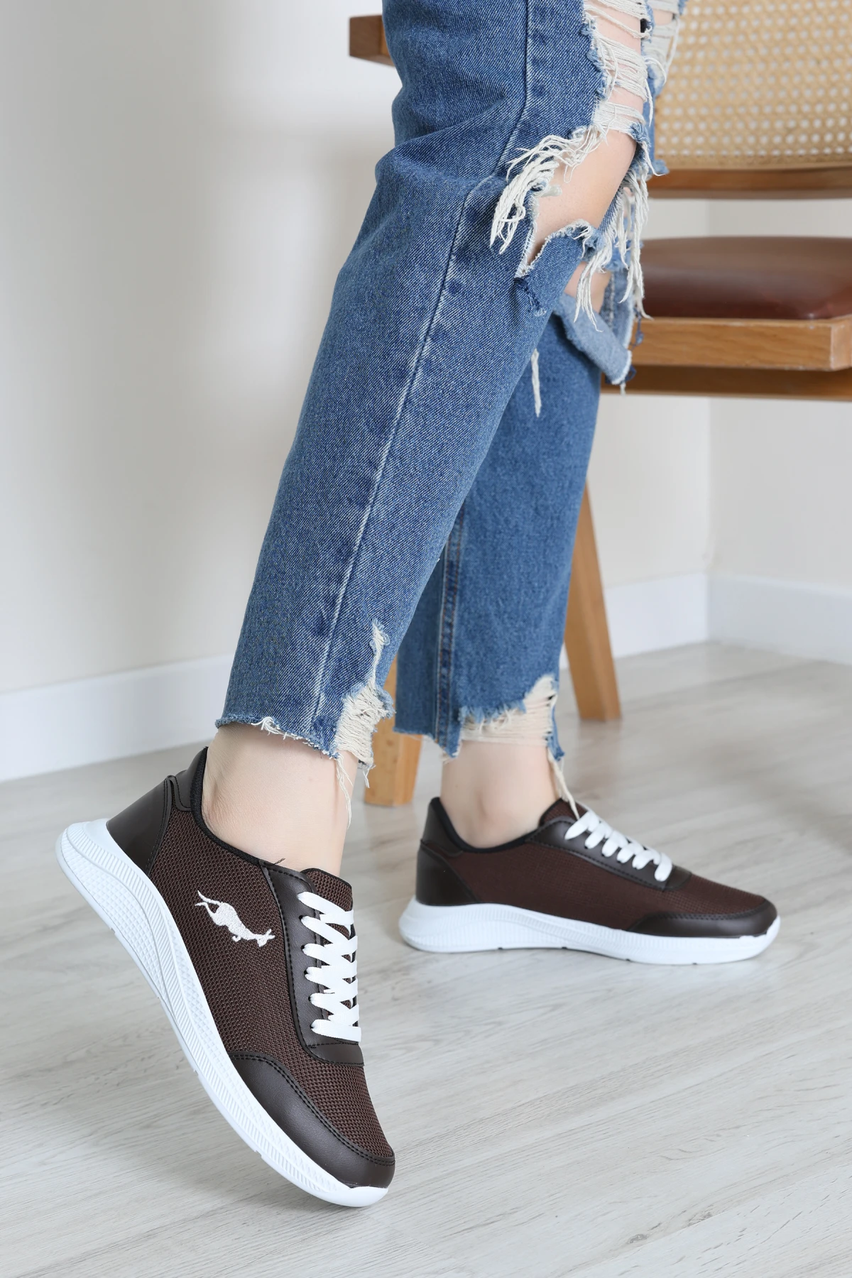 Baskılı Spor Ayakkabı Kahvebeyaz - 31911.264.